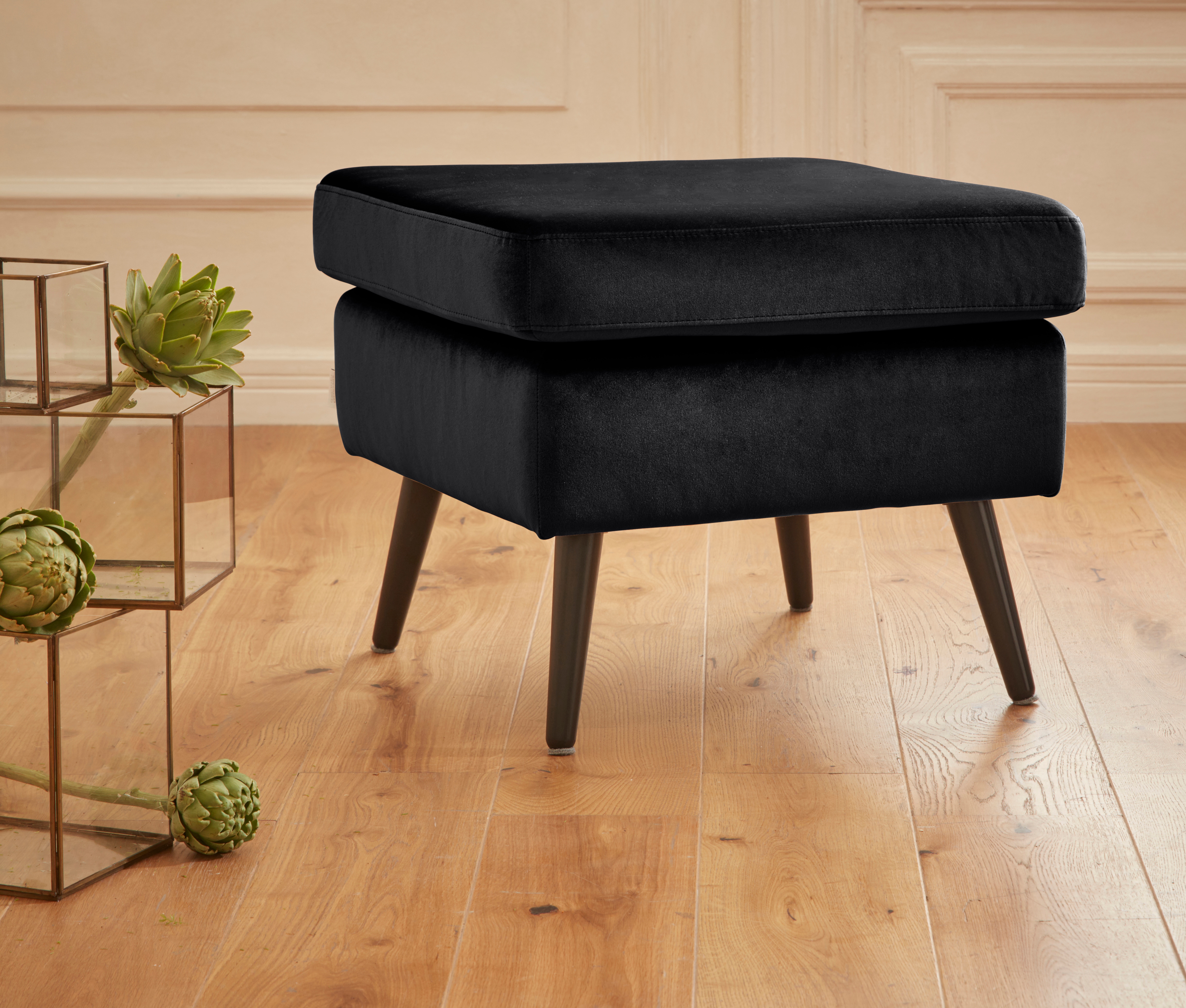 OTTO home Hocker "Salla" Bezug auch in Luxus-Microfaser in Teddyfelloptik