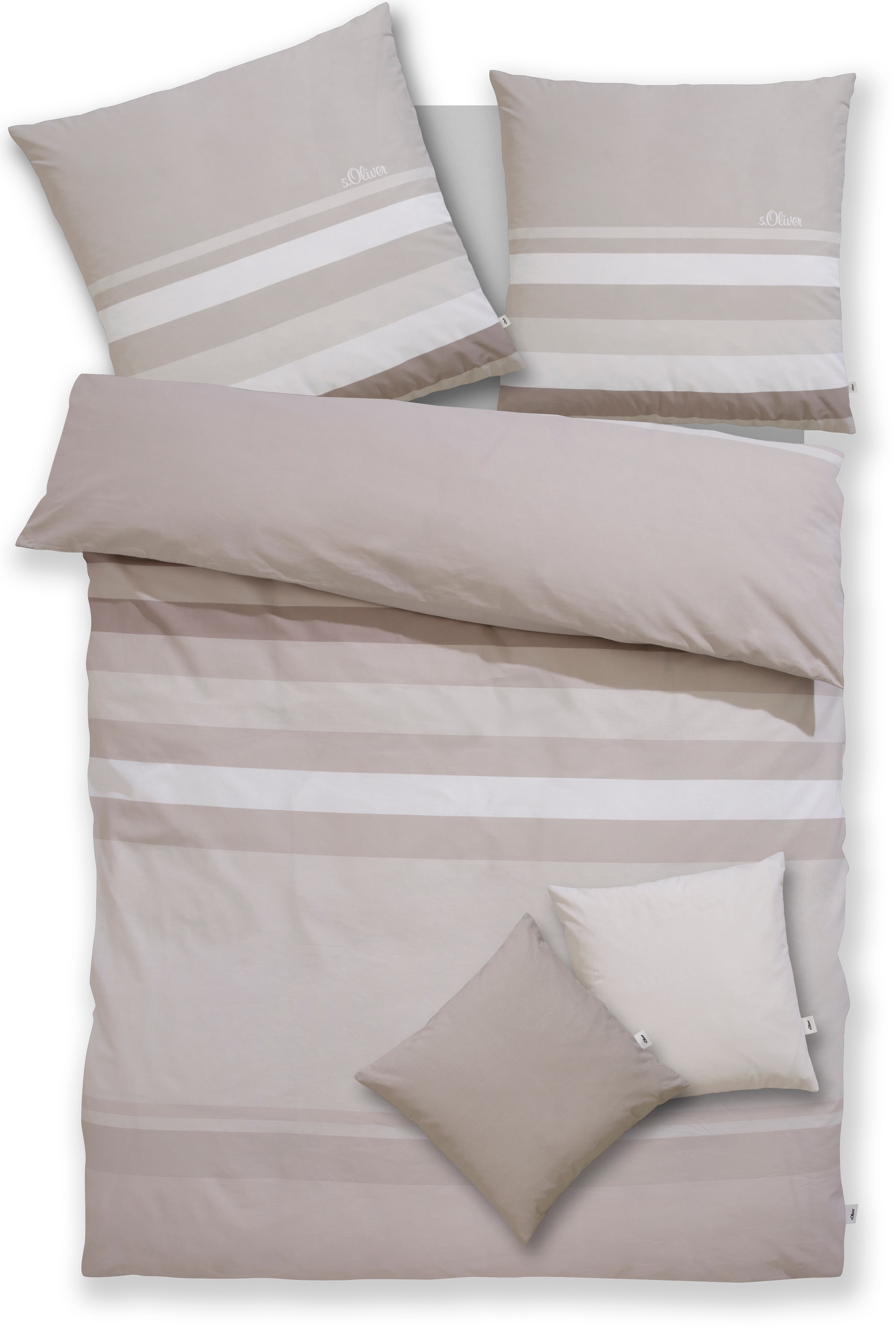 s.Oliver Bettwäsche "Fenja in Gr. 135x200 oder 155x220 cm" 2 Stk. gestreift günstig online kaufen