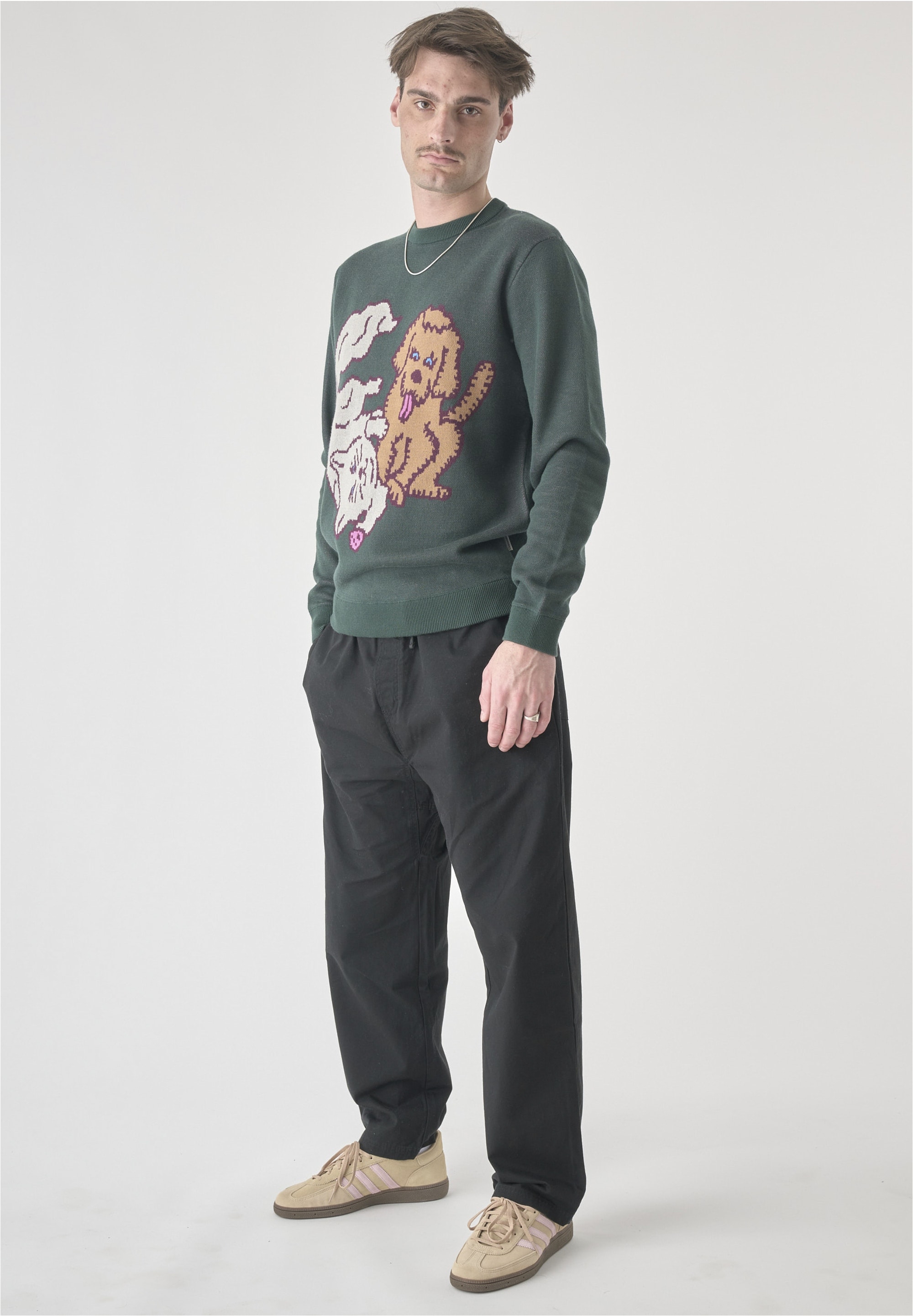 Cleptomanicx Strickpullover »Cat & Dog«, mit lockerem Schnitt