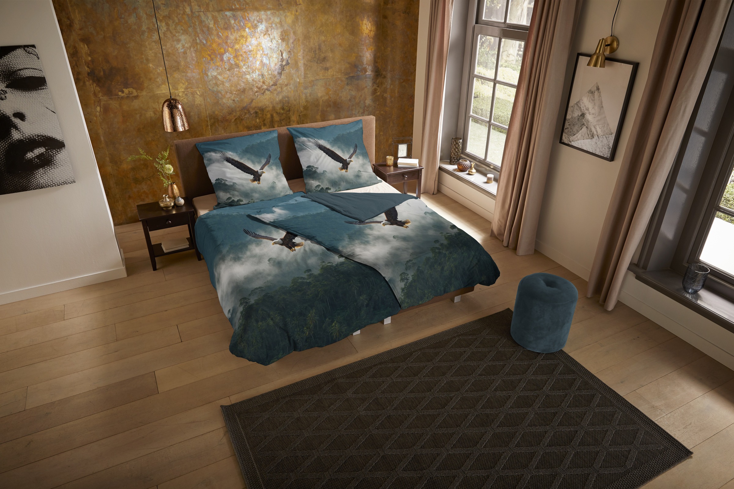 PURE luxury collection Wendebettwäsche "Eagle" 3 Stk. Mikrofaser, Pflegelei günstig online kaufen