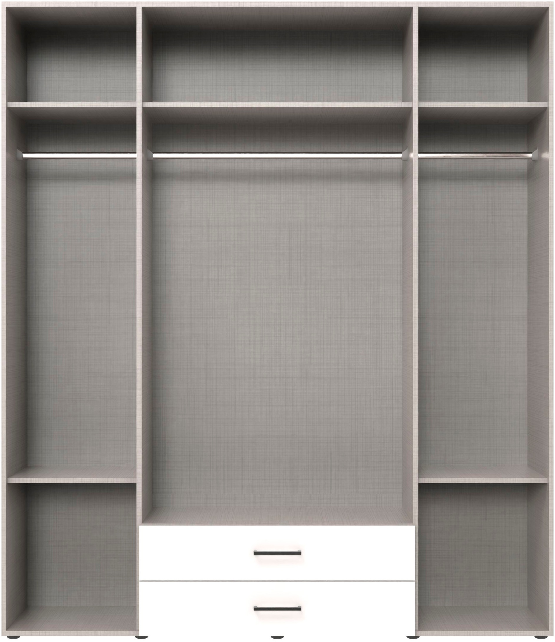 Wimex Drehtürenschrank »Mugano, 135 oder 180cm breit, 208 oder 236cm hoch, Made in Germany«, (mit langen Griffstangen aus Metall), wahlweise mit oder ohne Spiegel, mit Schubladen
