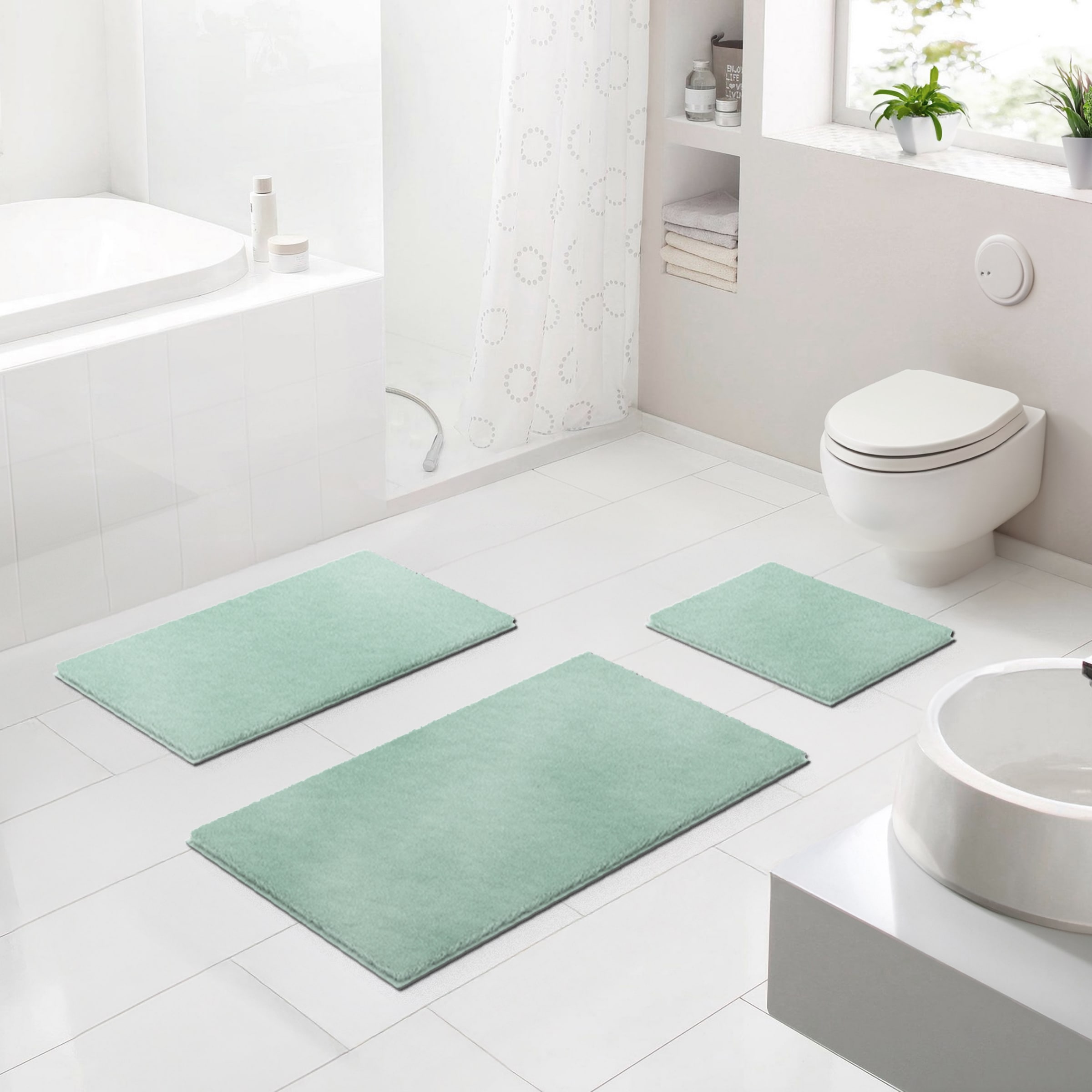 Badematte GRUND, H:28mmsalbei, Polyester, Badematten, "Molena", Hoher LUXURYSOFT-Flor aus Polyester, 5 Jahre Garantie