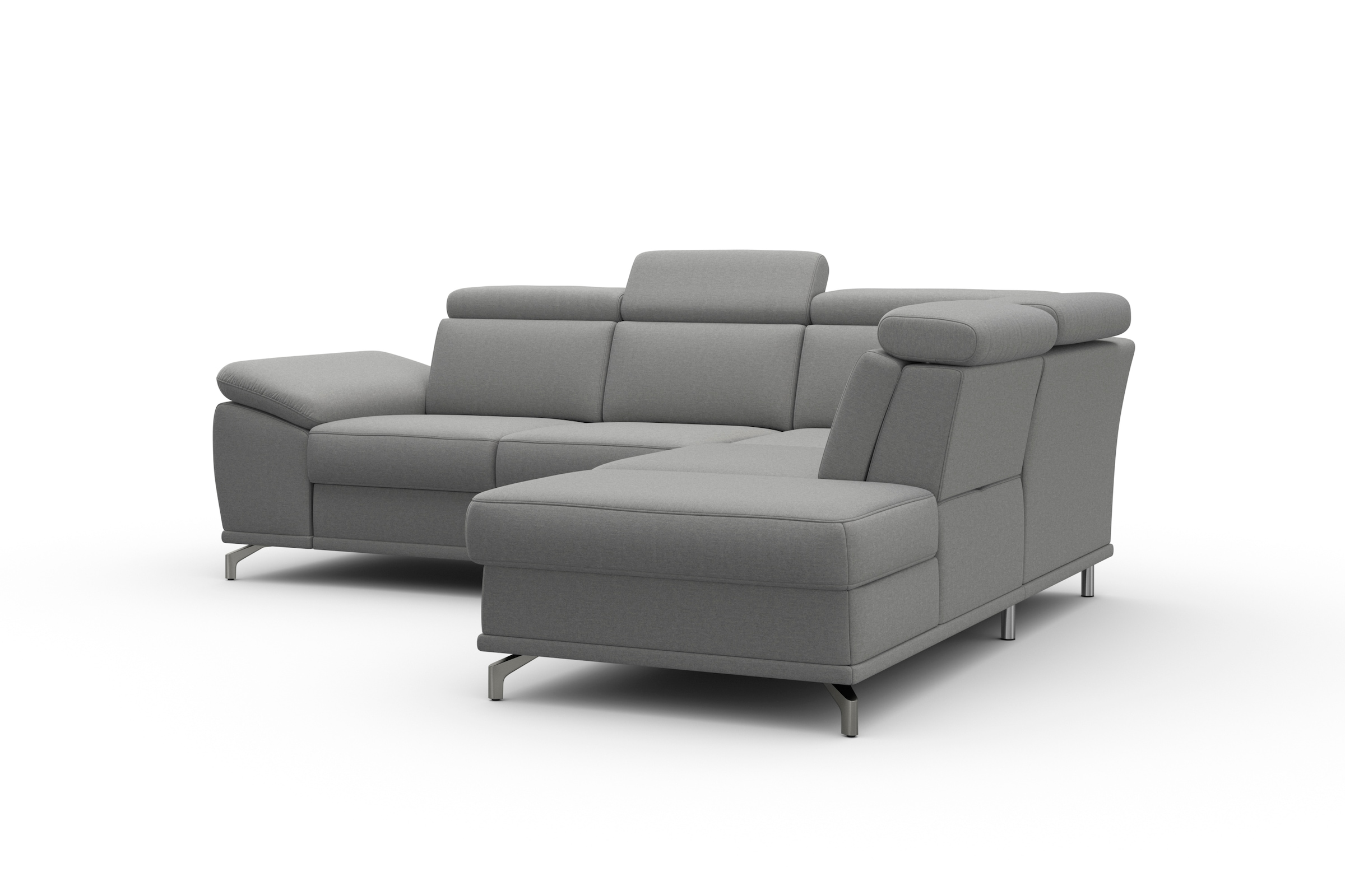 sit&more Ecksofa »Cabrio L-Form, mit Sitztiefenverstellung, Arm- und Kopfteilverstellung«, 3 Nierenkissen, Federkern, optional Bettfunktion und Stauraum