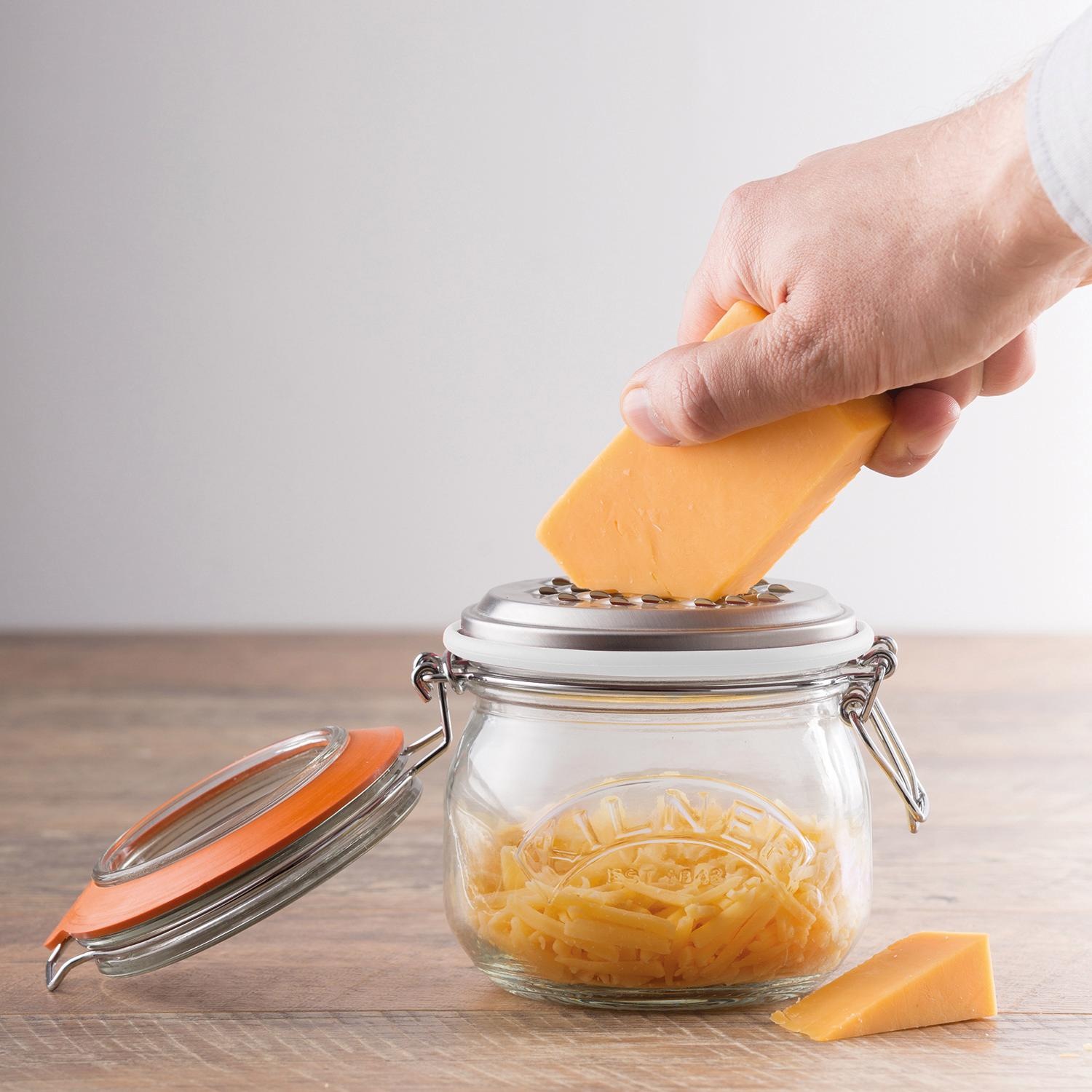 Gummiring), BAUR Deckel (1 u. mit KILNER Bügelverschluss, | Aufsatz-Reibe Inhalt Glas Käsereibe, mit Liter 0,5