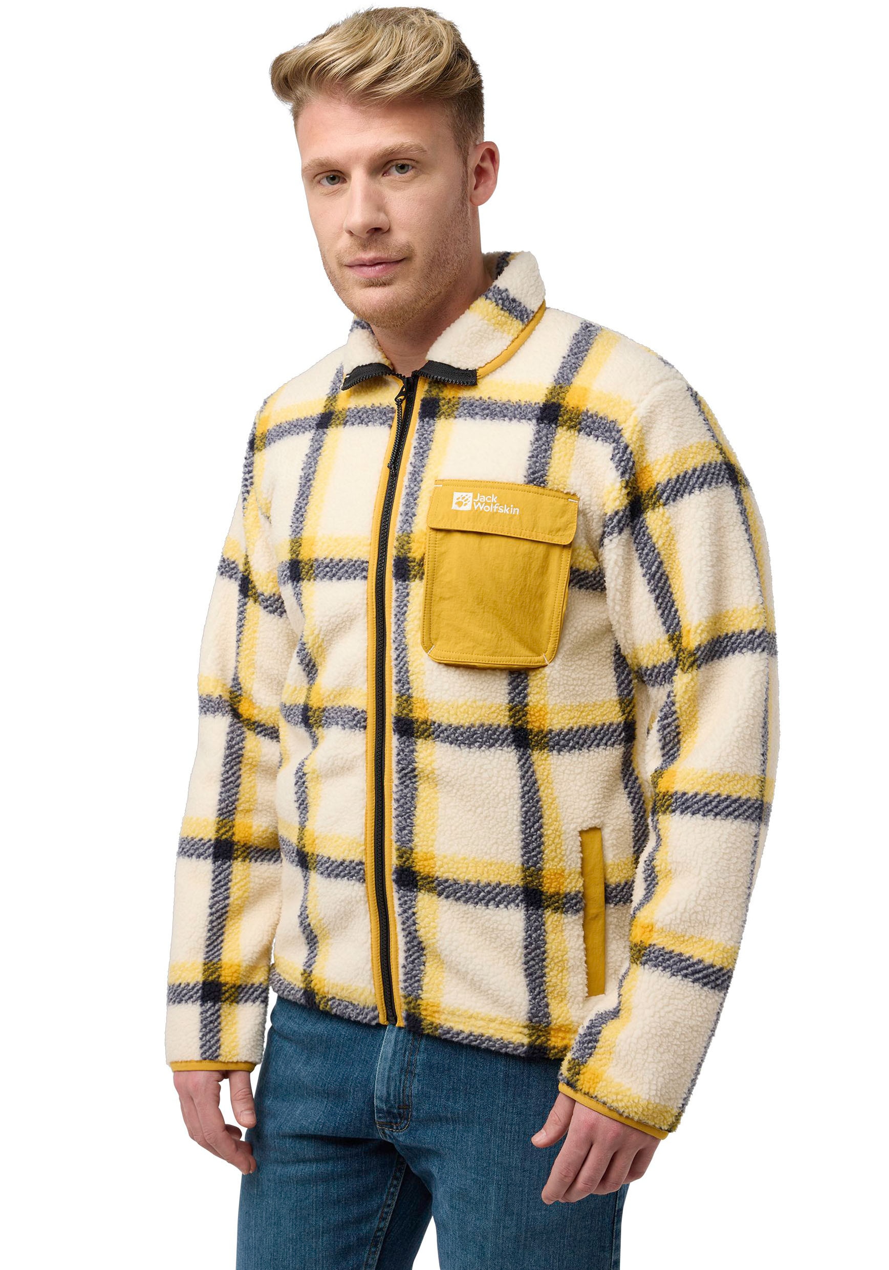 Jack Wolfskin Fleecejacke "FELSLICHT CHECK JACKET", Wärmend, atmungsaktiv, günstig online kaufen