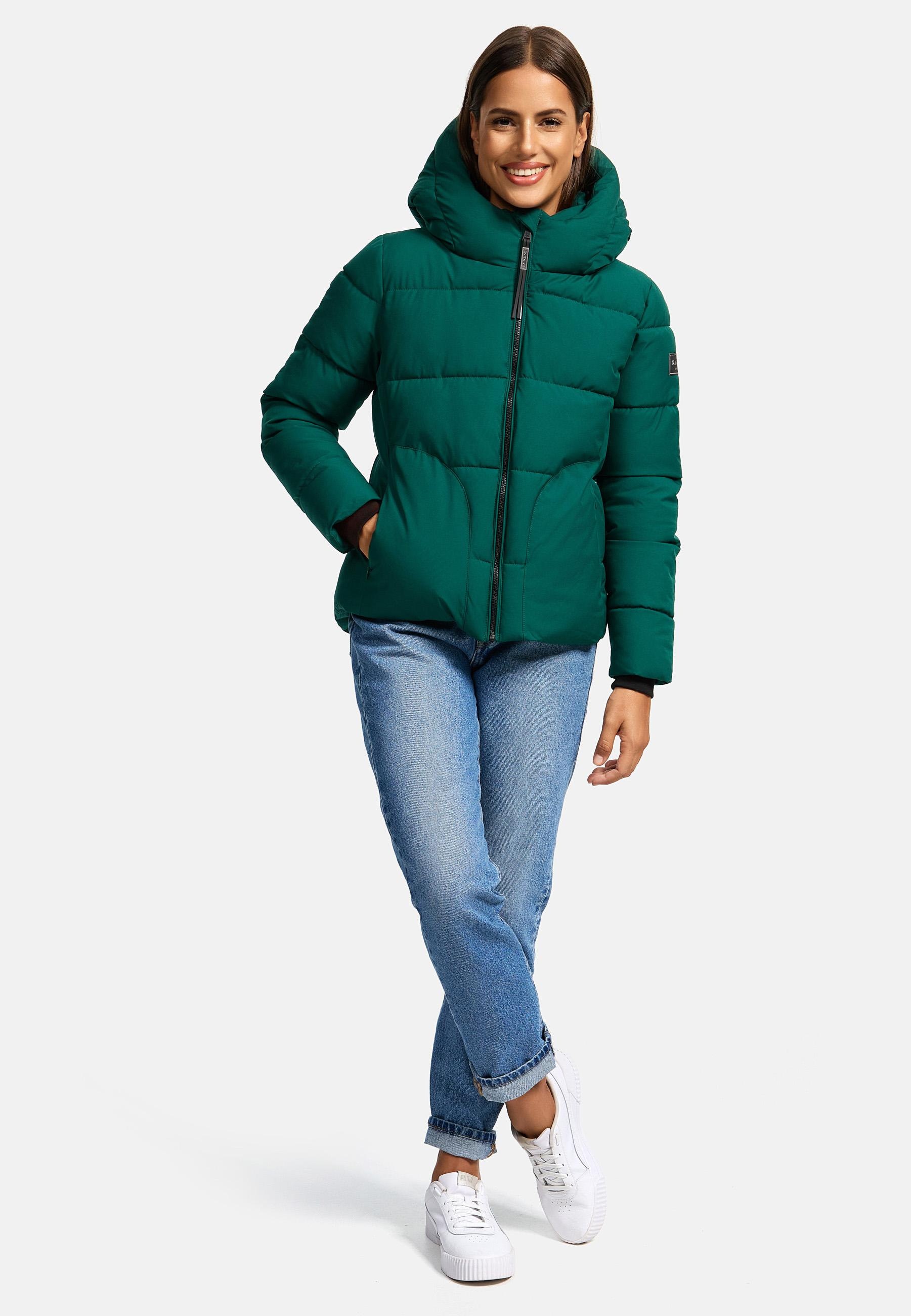 Navahoo Steppjacke »Lachperle XIV«, mit Kapuze, Kurze gesteppte Damen Winterjacke mit hohem Kragen und Kapuze