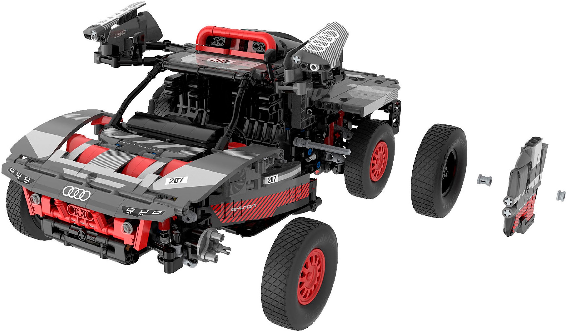 Jamara Konstruktions-Spielset »Audi RS Q e-tron 1:14 grau Bricks«, (1432 St.), im Maßstab 1:14, offiziell lizensiert