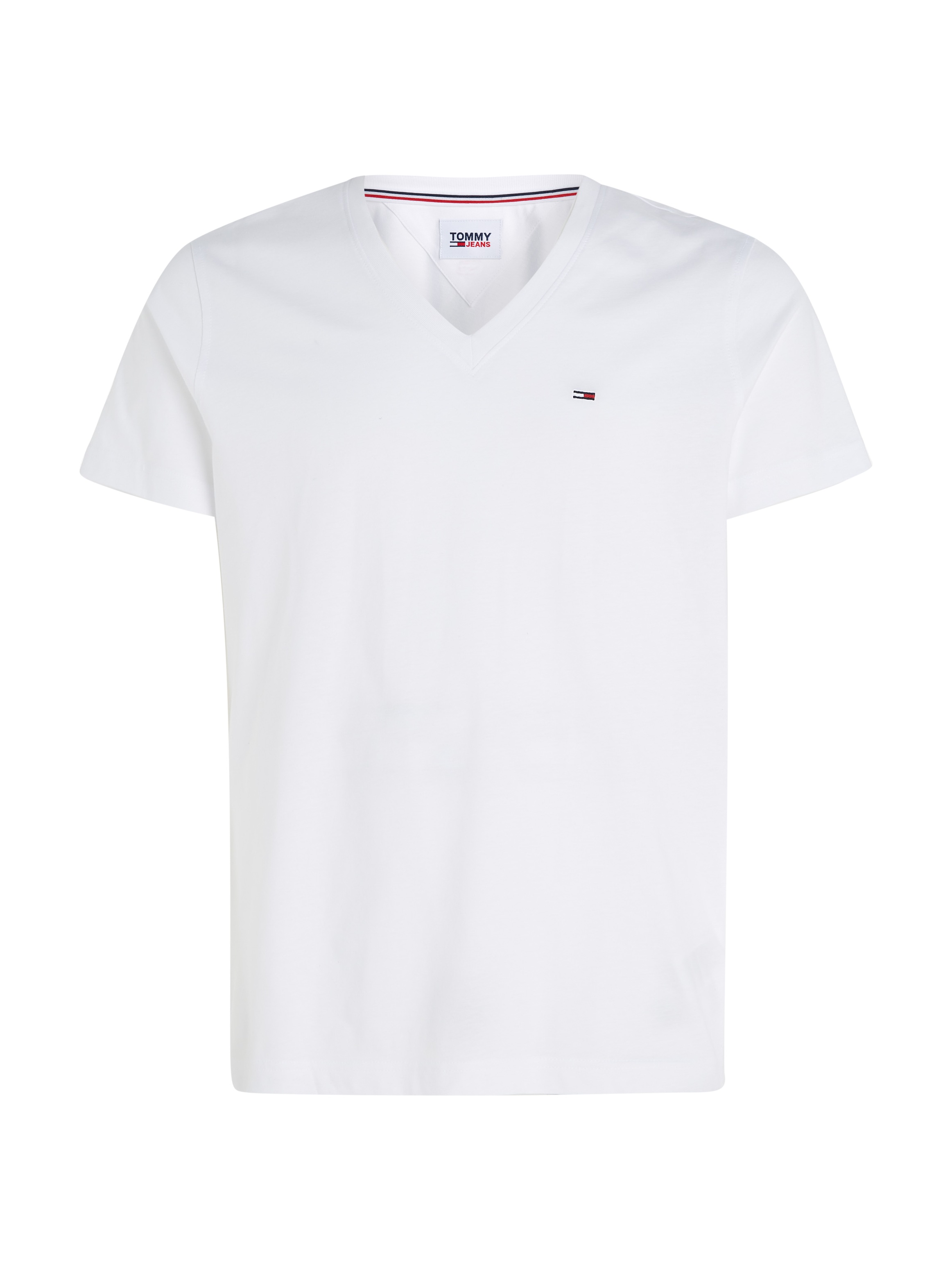 Tommy Jeans T-shirt à Manches Courtes Et Col En V Original Classic White S Homme 6