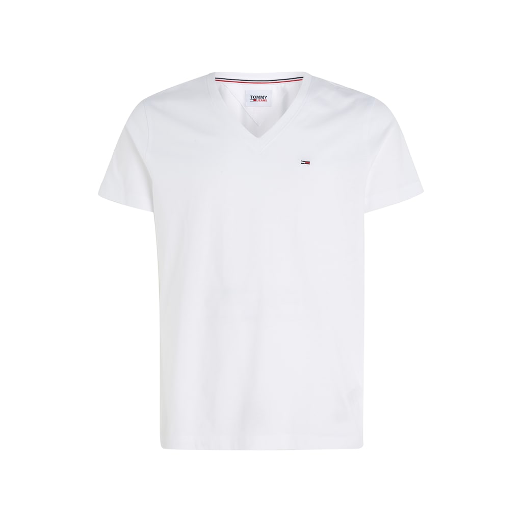 Tommy Jeans T-Shirt »TJM ORIGINAL JERSEY V NECK TEE«, mit V-Ausschnitt und dezenter Logo-Flag