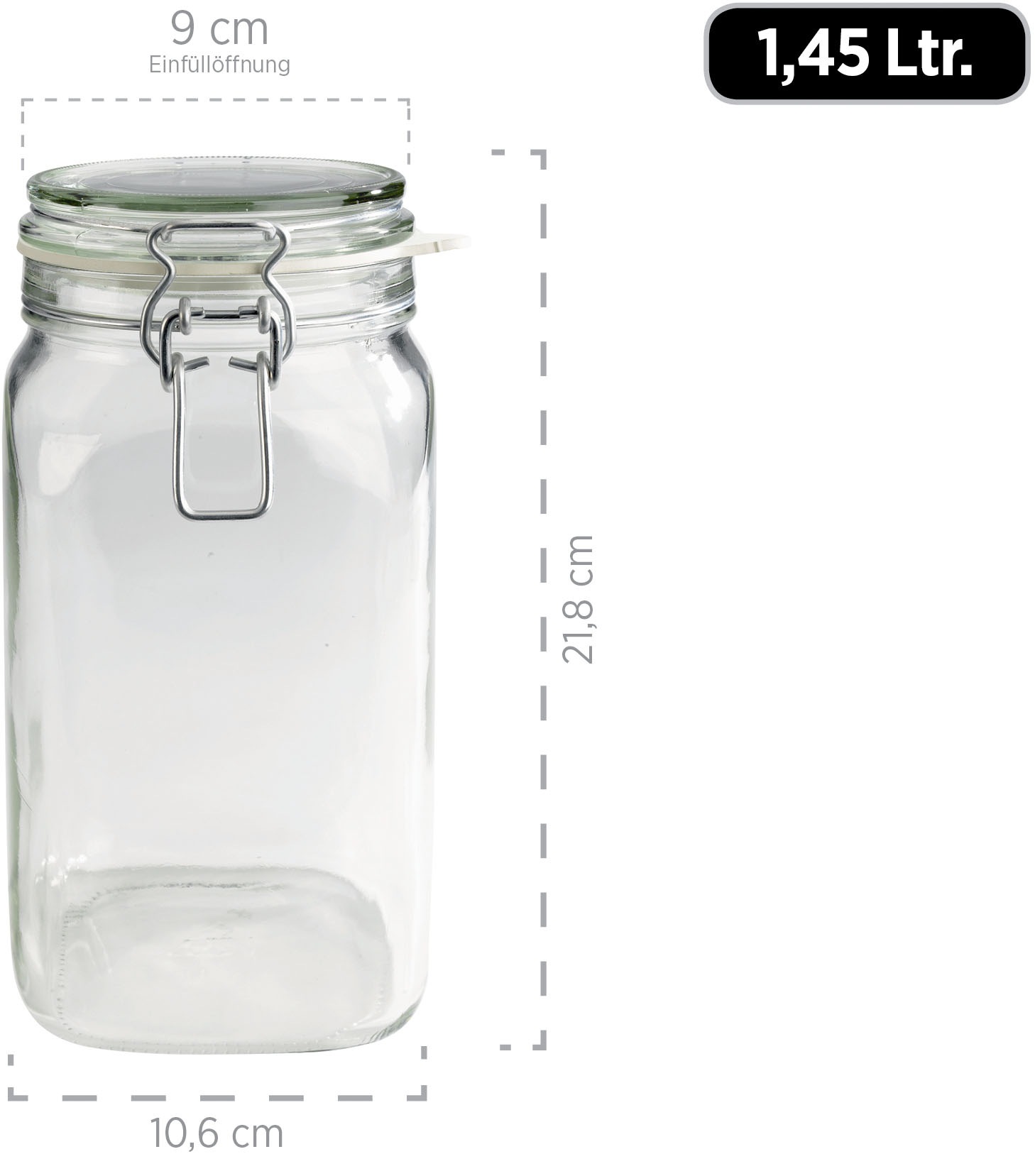 MÄSER Einmachglas »Gothika, Einkochglas Set« Set, je 2 Gläser mit Füllmenge 75 cl, 1,05 l, 1,45 l + 1x Einkochring-Set, 7 Stk. tlg. Glas mit Deckel