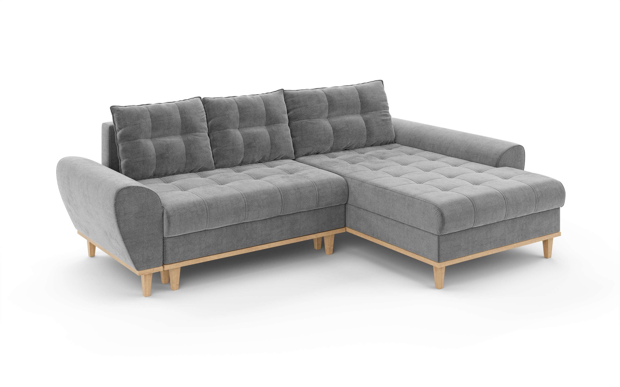 Home affaire Ecksofa »Ahrdorf mit Bettfunktion und Bettkasten, Maße: B/H/T 268/86/175 cm«, L-Form mit 3 Rückenkissen und moderne gerundete Armlehnen