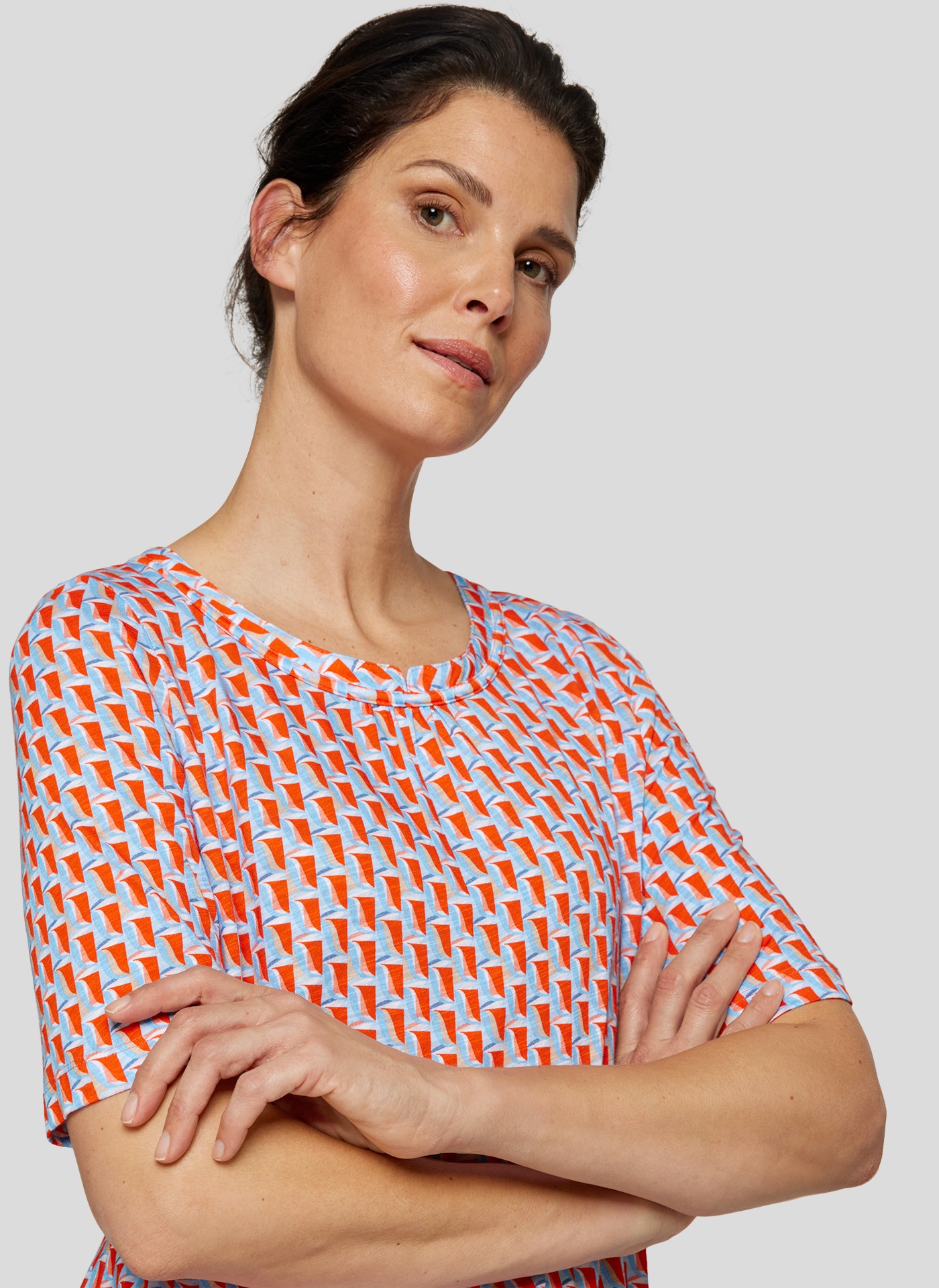 Thumbnail - Rabe Rundhalsshirt mit grafischem Muster