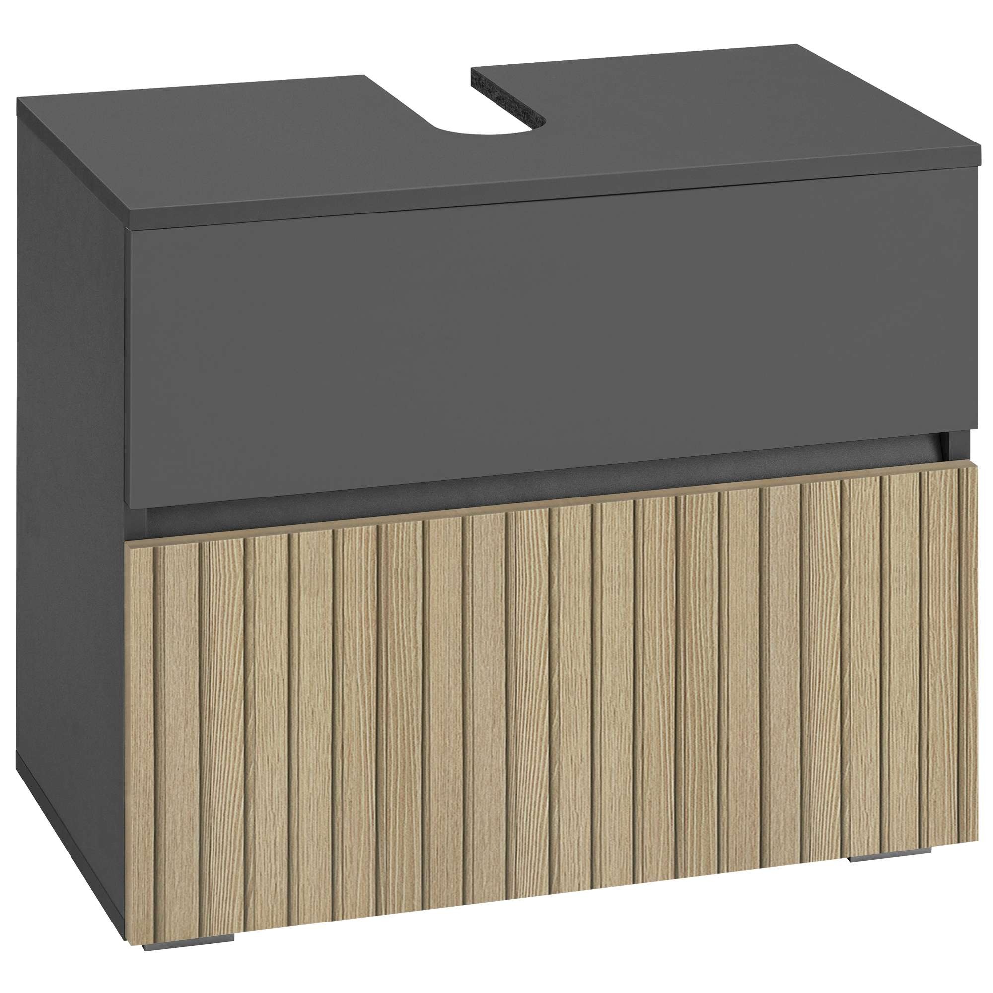Thumbnail - Home affaire Waschbeckenunterschrank "Wisla", Siphonausschnitt, Push-to-open-Funktion, Breite 60cm, Höhe 55 cm