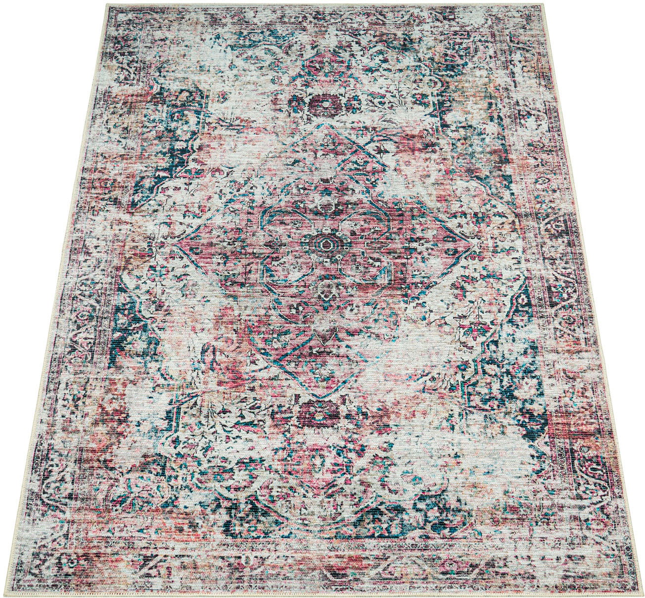 Paco Home Teppich "Lyon 337" rechteckig 4 mm Höhe Kurzflor, Orient-Optik, V günstig online kaufen