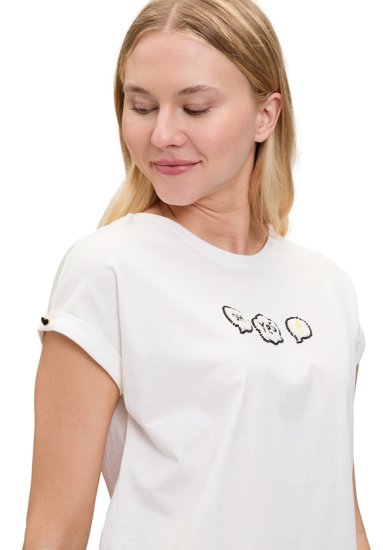 Cartoon Kurzarmshirt »Cartoon Damen Baumwollshirt mit Ärmelaufschlag«, (1 tlg.)