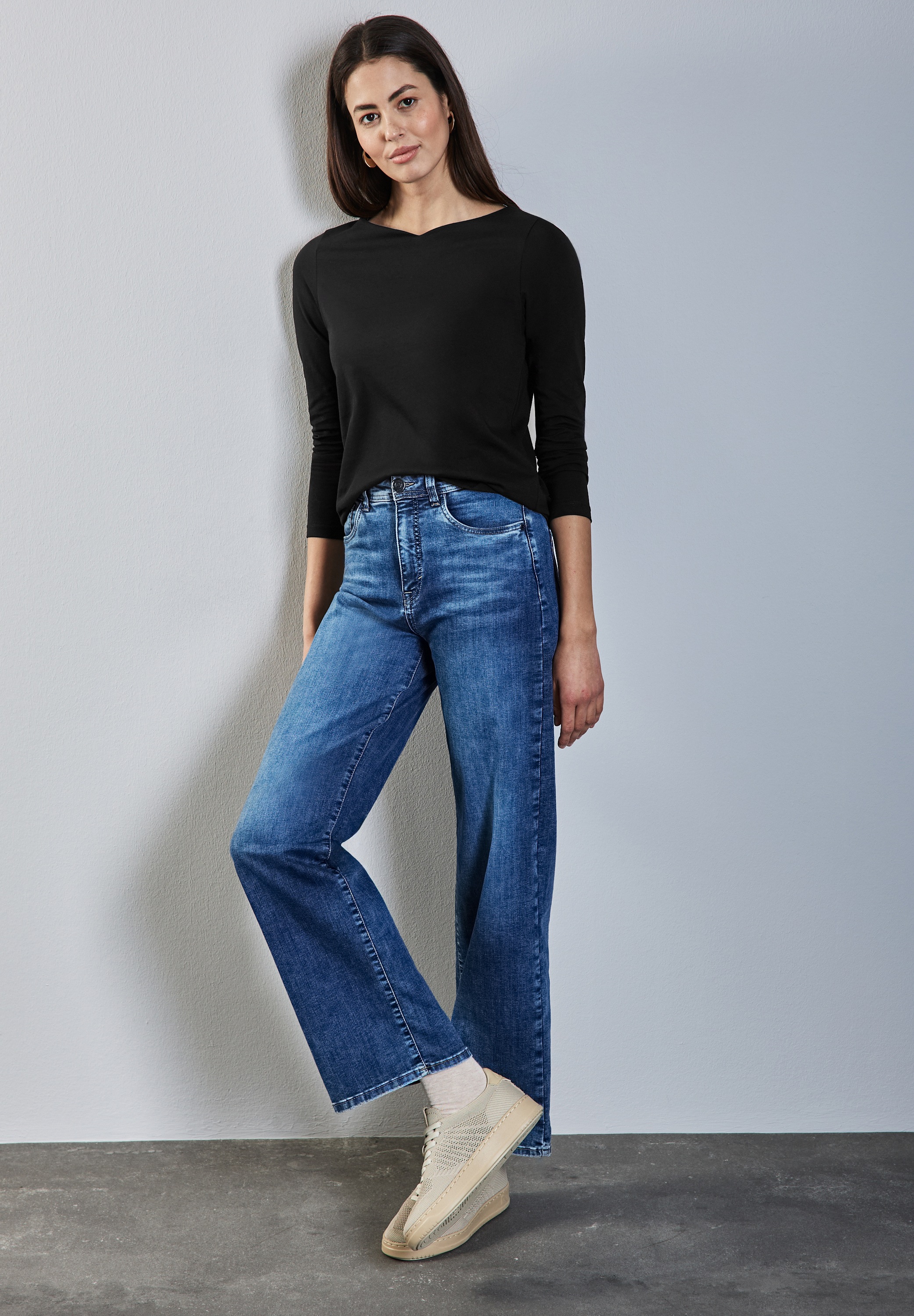 STREET ONE Langarmshirt, aus reiner Baumwolle