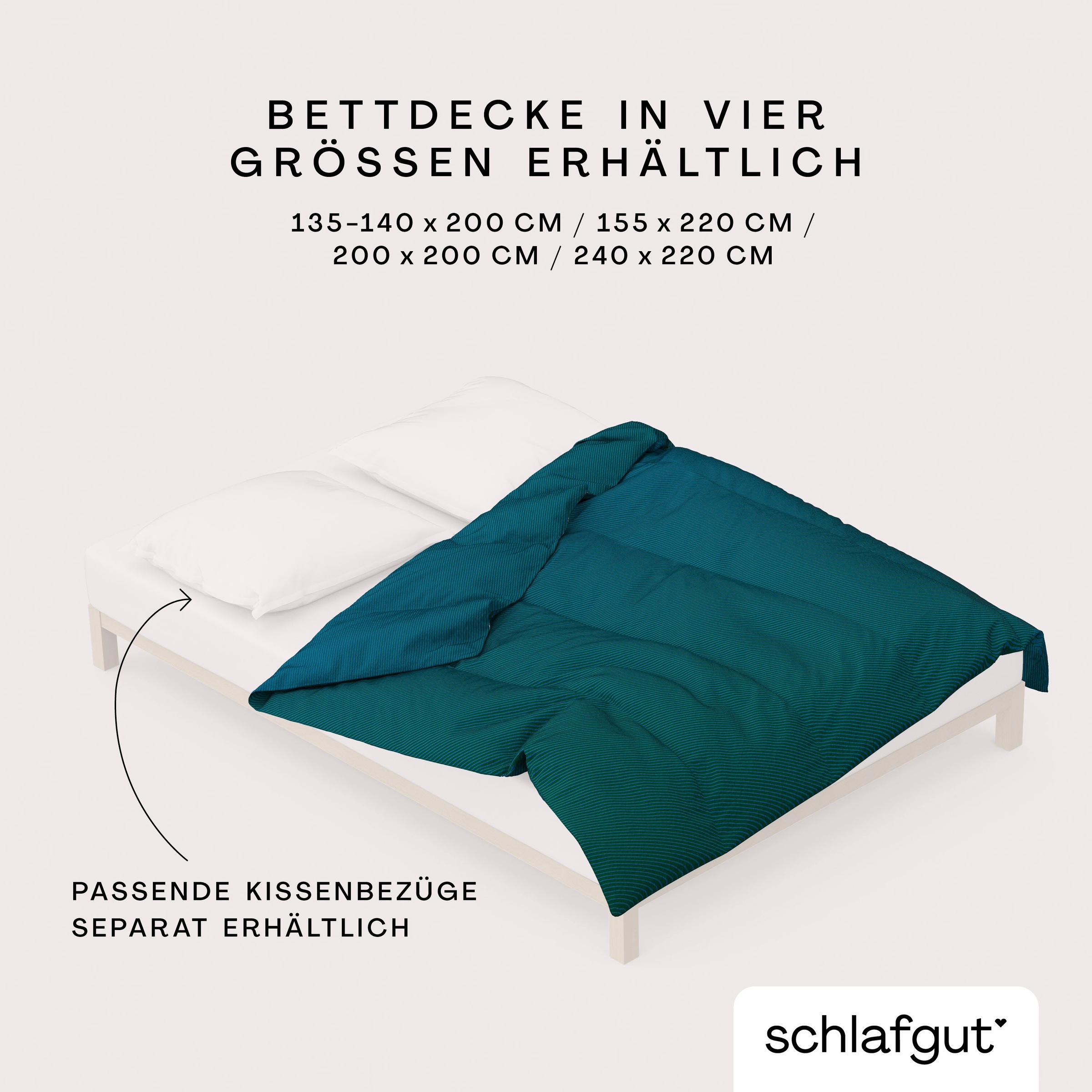 Schlafgut Bettbezug »Woven Satin Fade mit feinen Streifen«, (1 St.), mit Farbverlauf, Mix & Match: passender Kissenbezug erhältlich