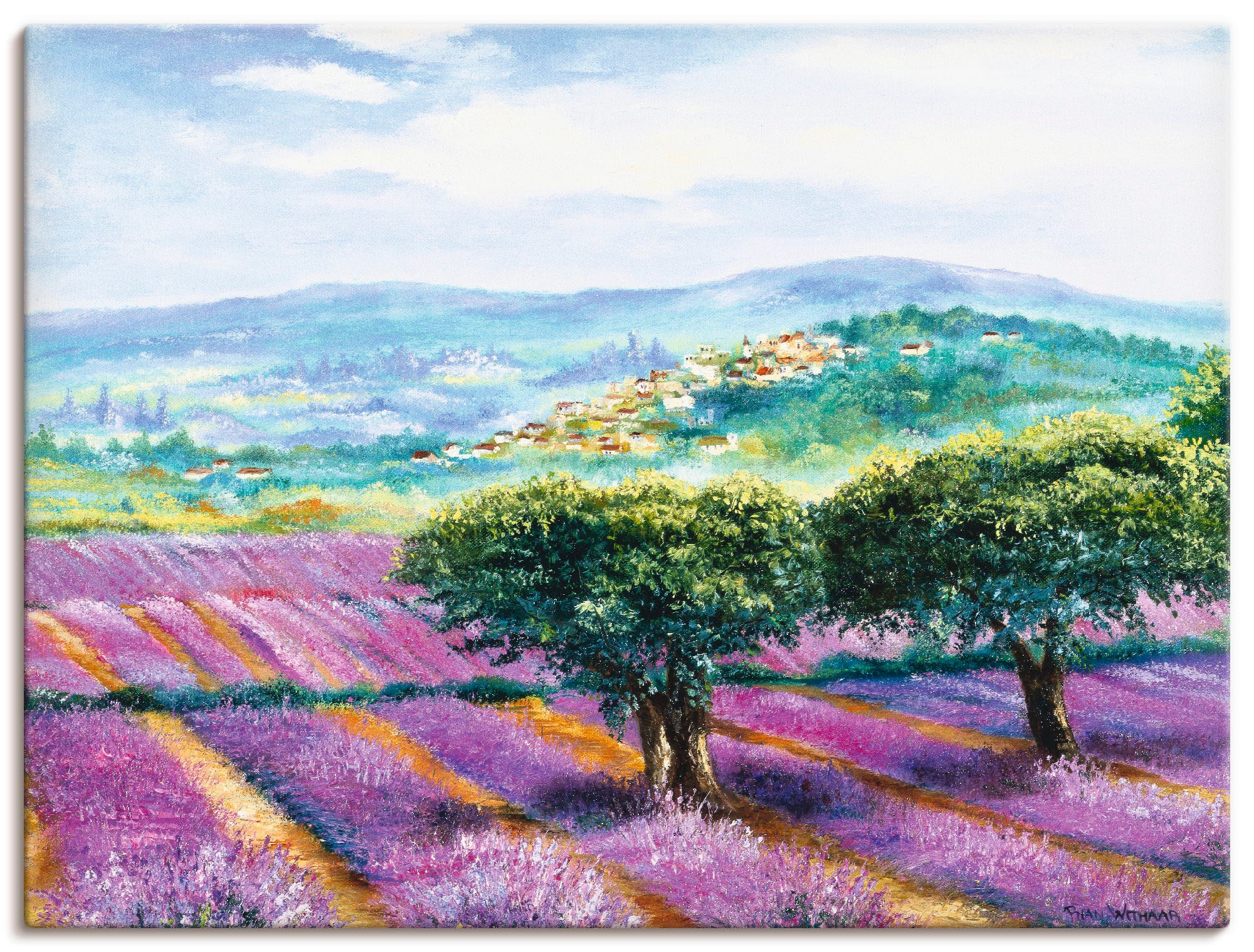 Artland Wandbild in (1 Wandaufkleber versch. Blumenwiese, als | St.), Poster Größen »Lavendelfeld«, bestellen BAUR oder Leinwandbild