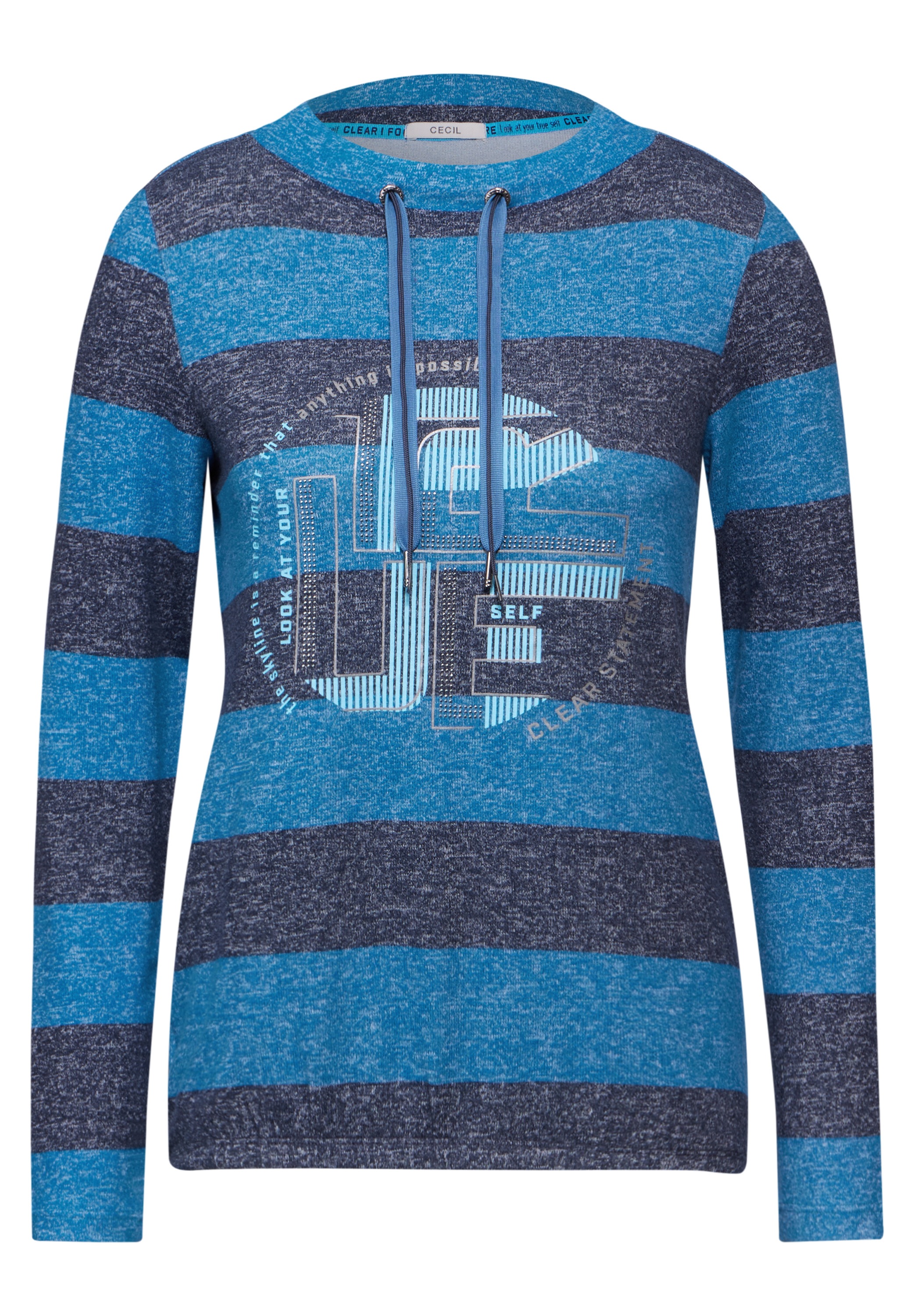Cecil Langarmshirt mit Tunnelzugband am Kragen