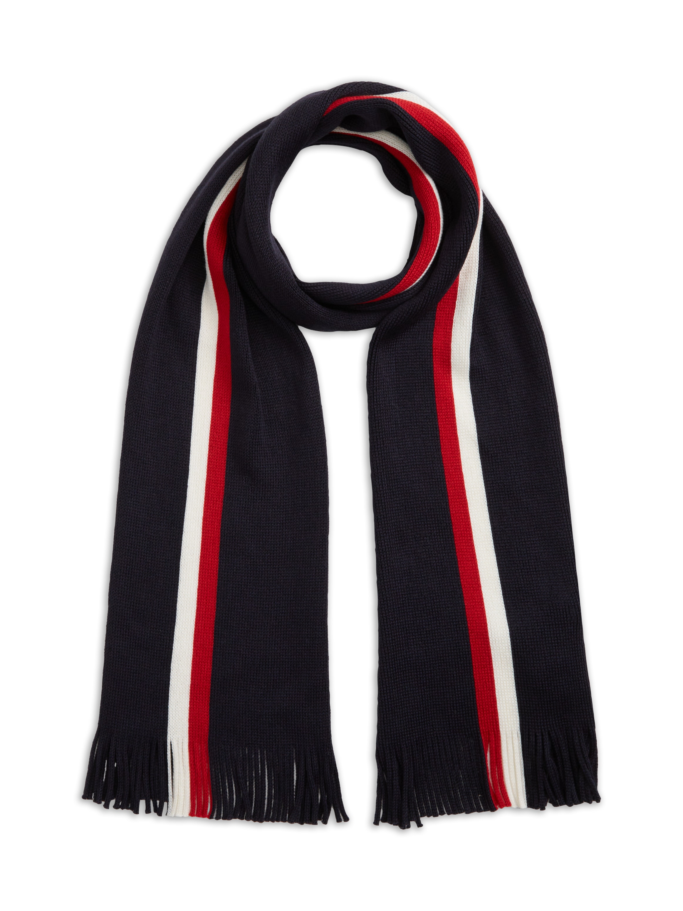 Tommy Hilfiger Strickschal "TH RWB RASHELLE SCARF" aus Wollmix mit Global-Streifen