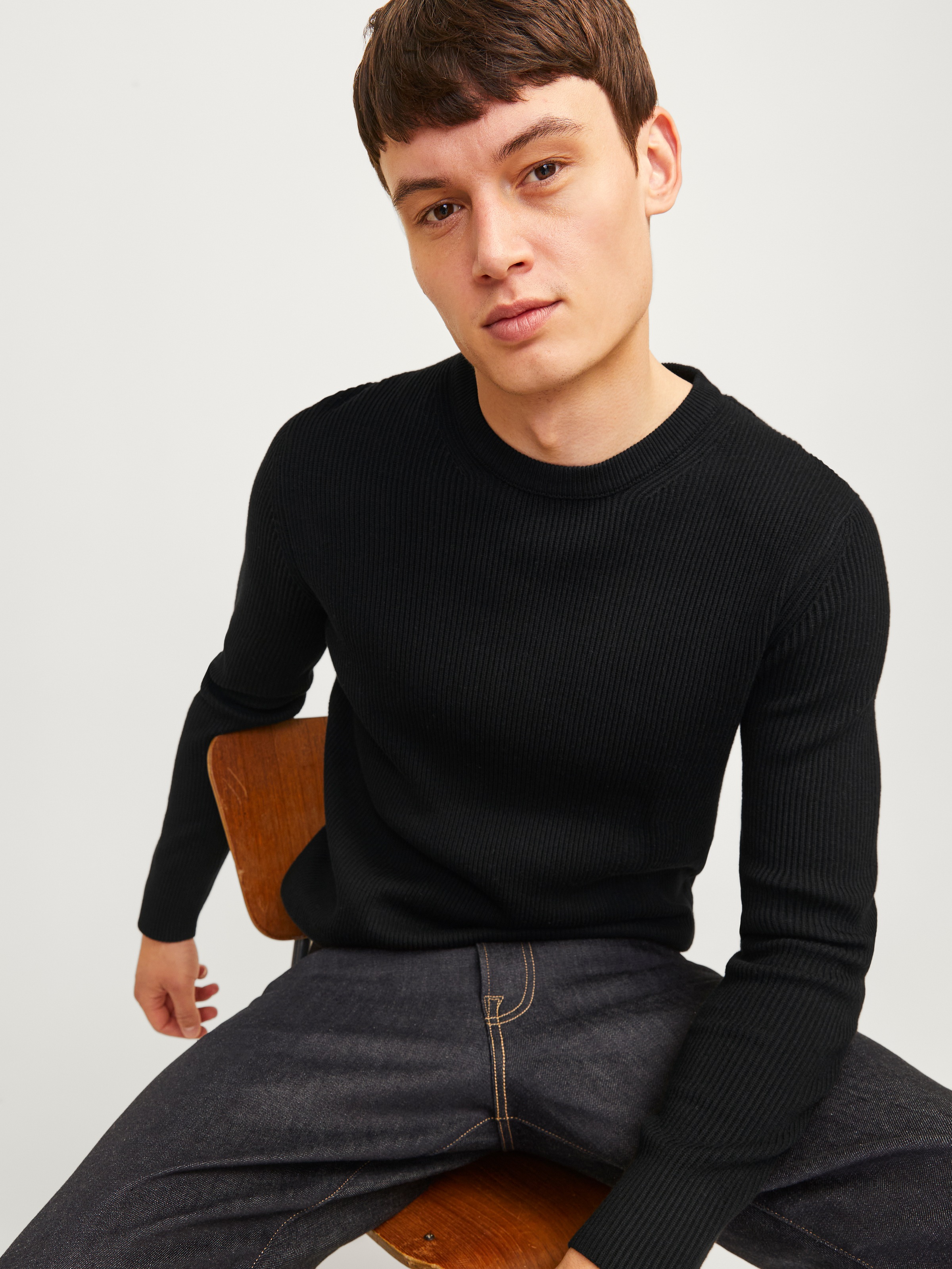 Jack & Jones Rundhalspullover "JJEPERFECT – Pullover mit pflegeleichter Qua günstig online kaufen