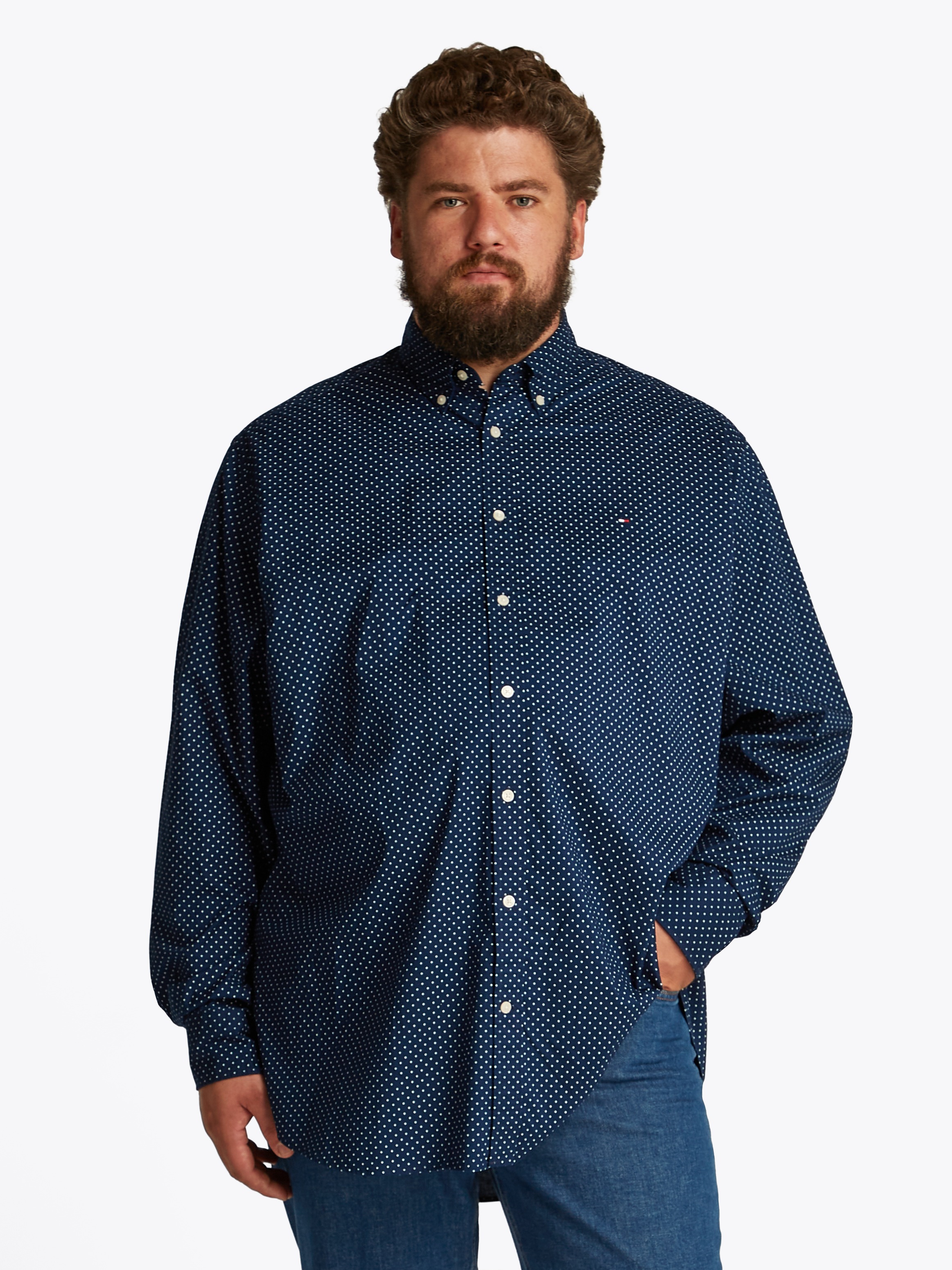 Tommy Hilfiger Big & Tall Langarmhemd "BT-FLEX POPLIN POLKA DOT S-B", in Gr günstig online kaufen