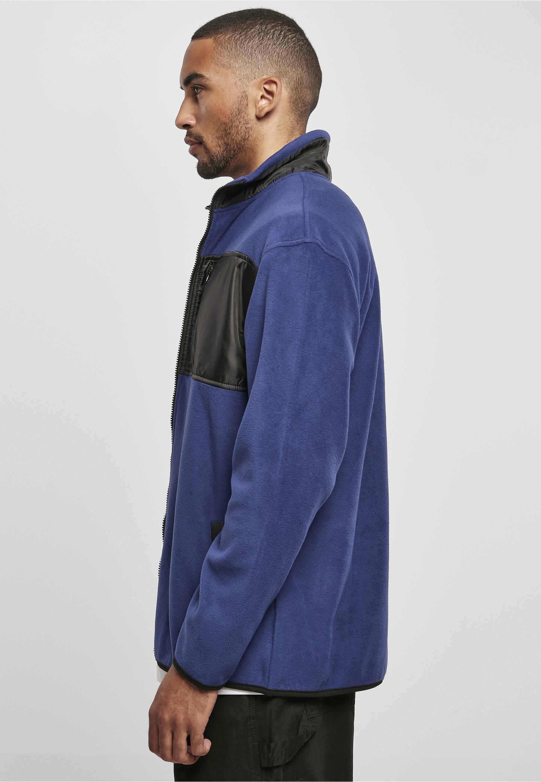 URBAN CLASSICS Fleecejacke »Urban Classics Herren Patched Micro Fleece Jacket« 1 Stk. tlg. ohne Kapuze