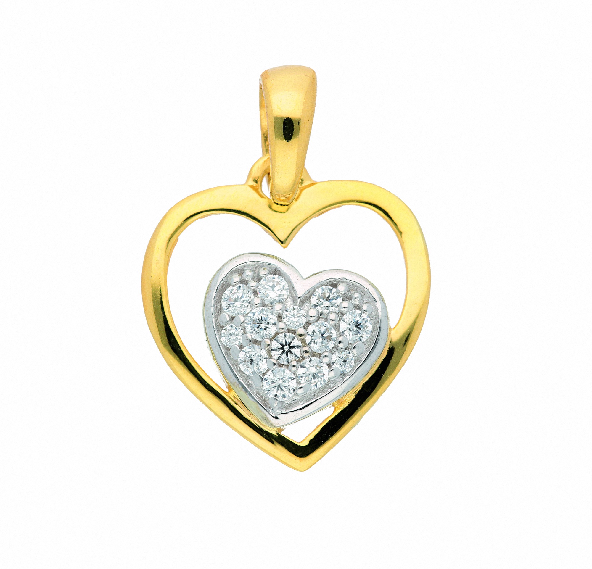 Schmuckset Zirkonia«, mit mit Anhänger Herz - Halskette online »333 kaufen Adelia´s Set ohne BAUR | Kette Anhänger Gold