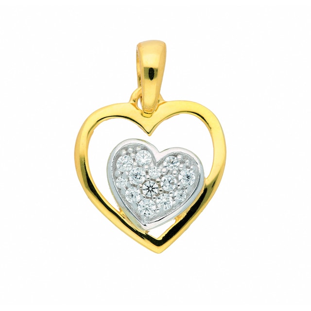 Adelia´s Kette ohne Anhänger »333 Gold Anhänger Herz mit Zirkonia«,  Schmuckset - Set mit Halskette online kaufen | BAUR