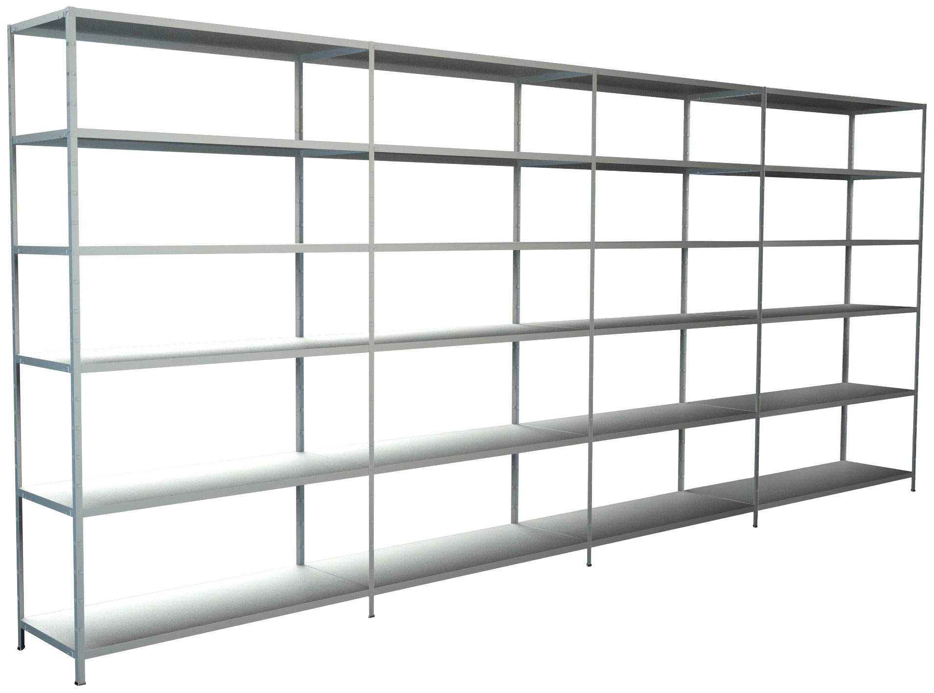 Steckregal »Stecksystem Grund- und 3x Anbauregale«, Metall weiß, 2300x3800x350 mm, 24...