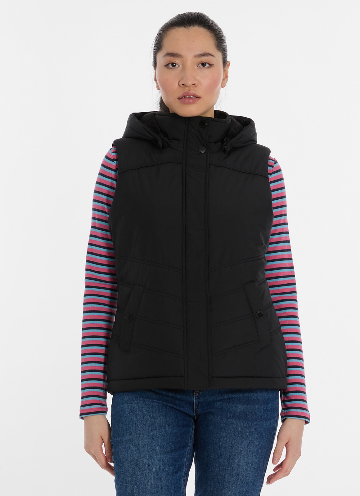 Ragwear Steppweste "HESTY" hüftlange Passform, mit Stehkragen, aus Polyester