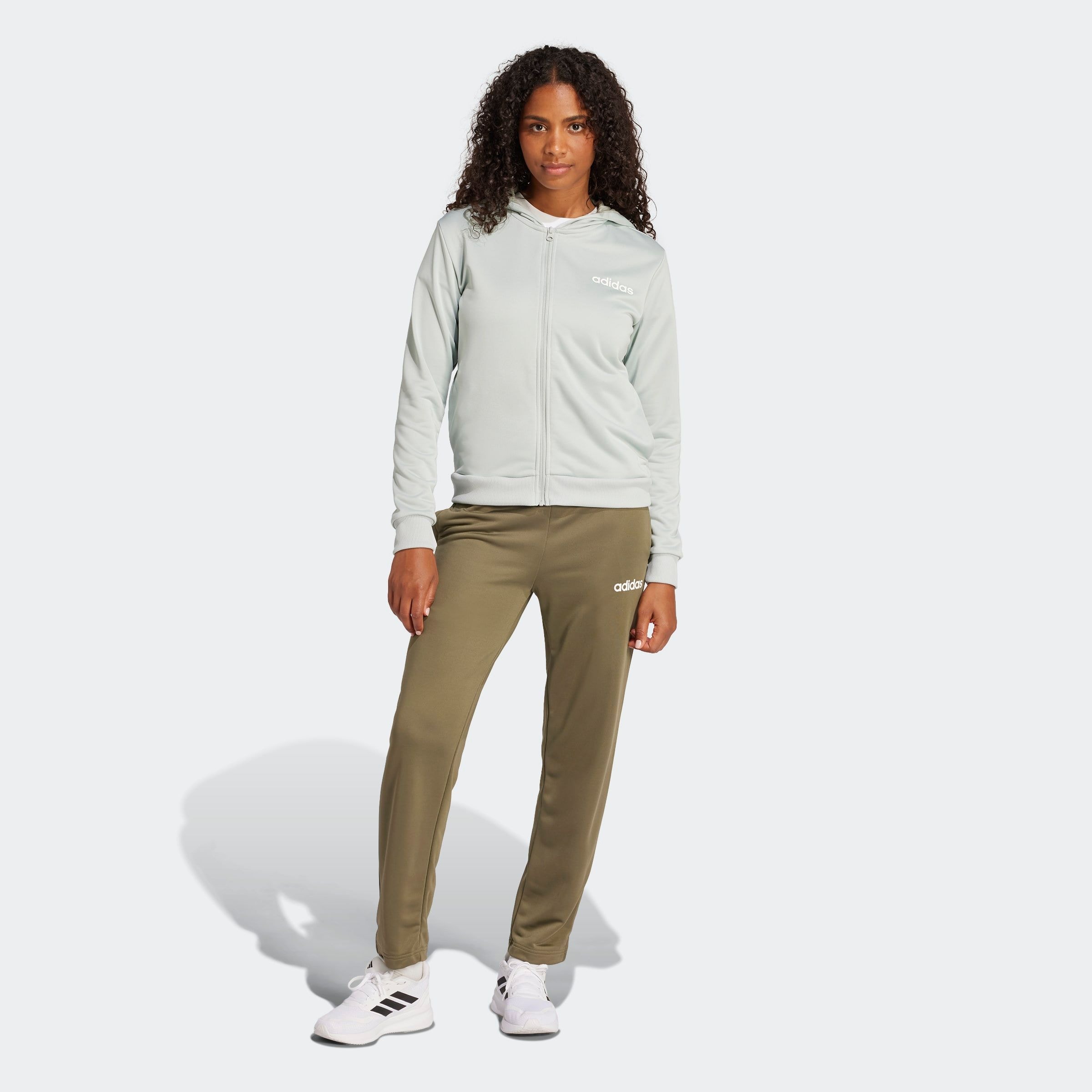 adidas Sportswear Trainingsanzug "ESSENTIALS LINEAR" 2 Stk. zweiteiliges Set, für Laufen, aus Polyester, mit Rippbündchen