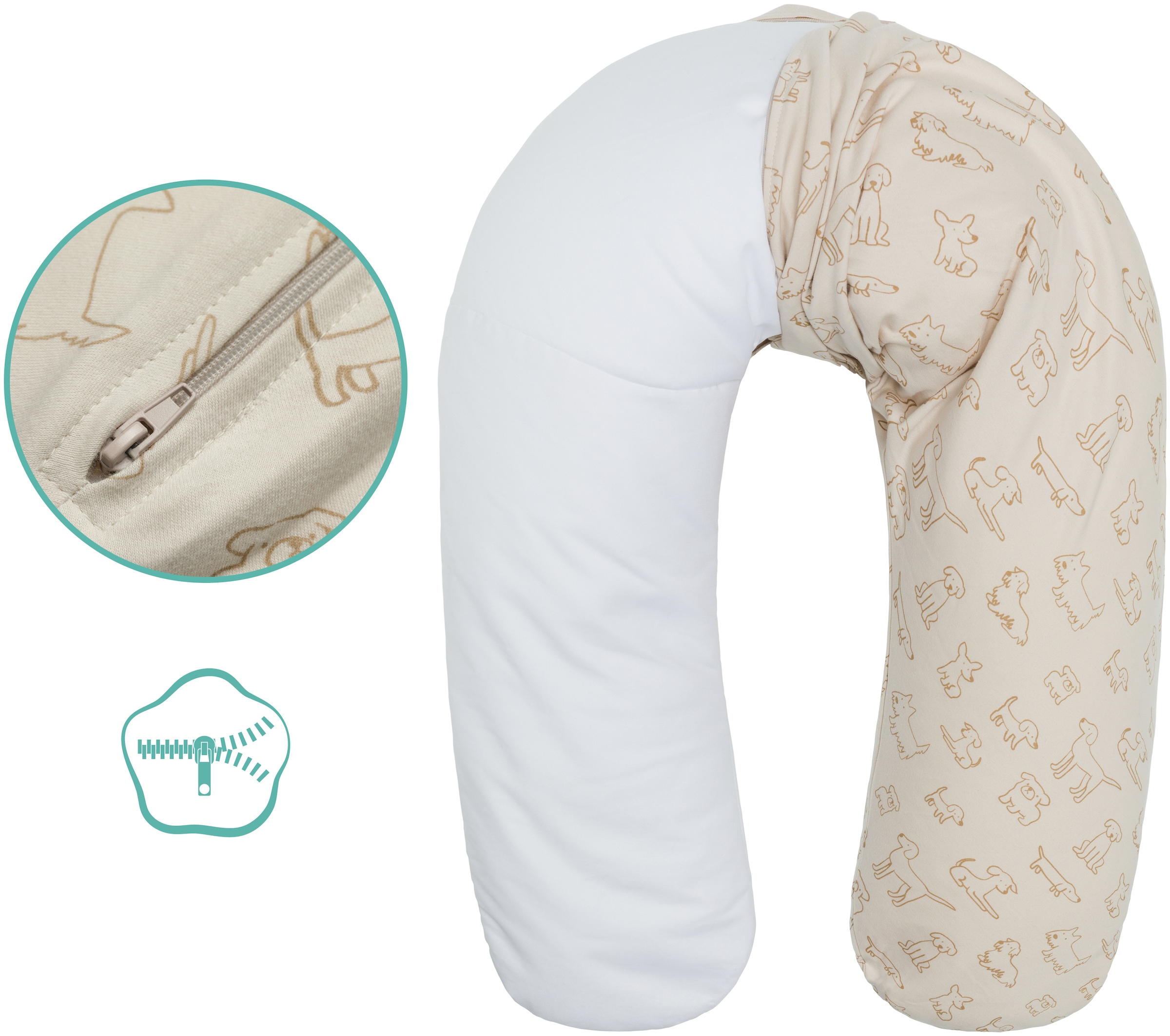 Fillikid Stillkissen »mit abnehmbarem Bezug aus Baumwolle, 190 cm« für Schwangerschaft und Stillzeit; Made in Europe