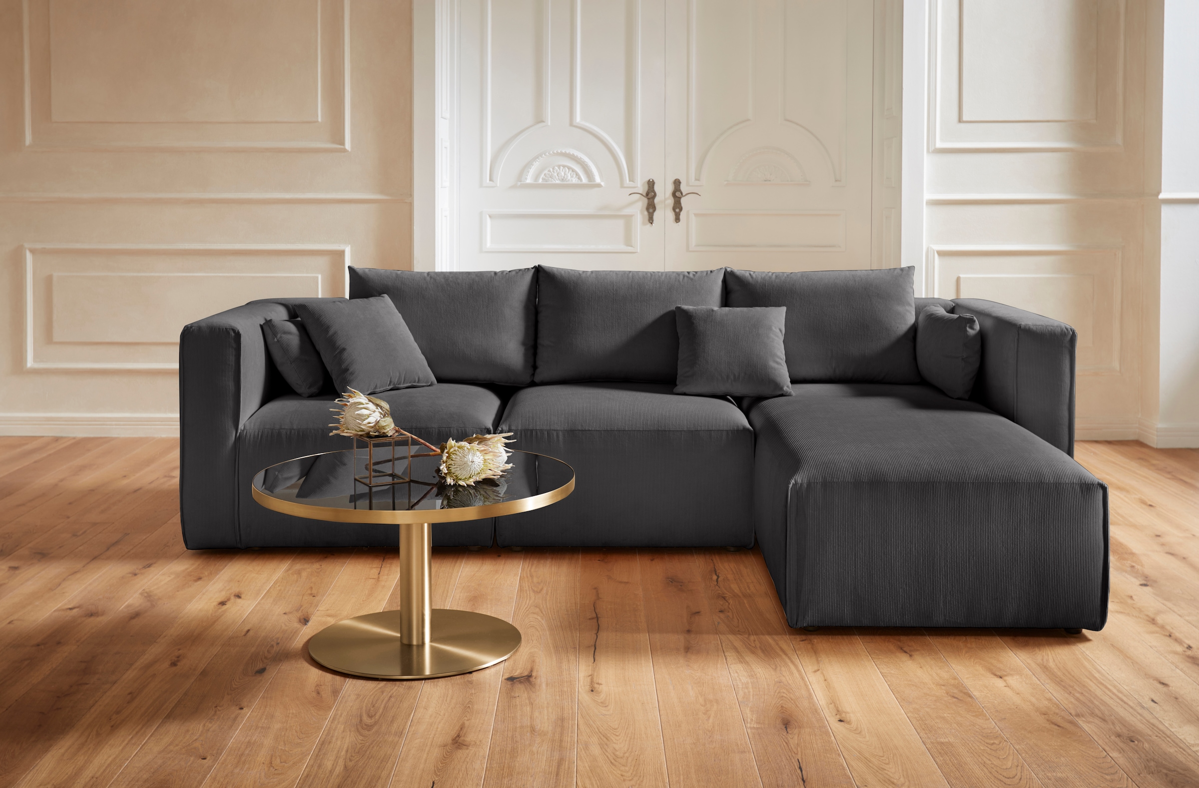 Guido Maria Kretschmer Home&Living Ecksofa »Comfine L-Form«, zusammengesetzt aus Modulen, 3 Bezugsqualitäten und viele Farben