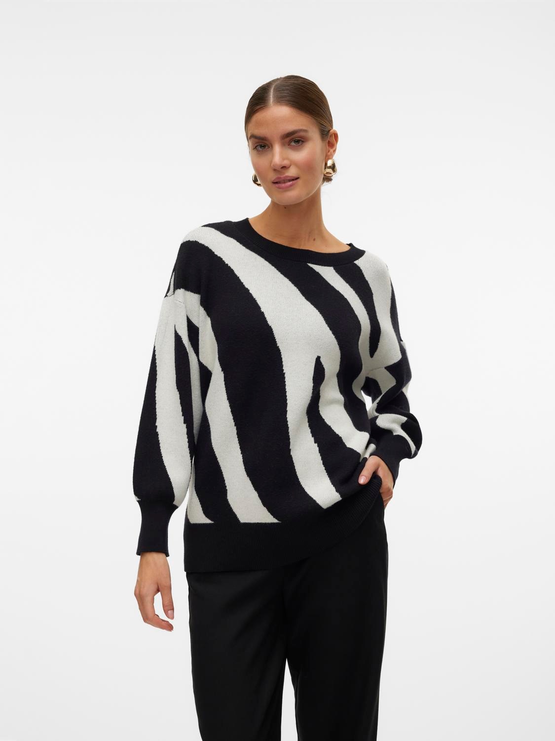 Rundhalspullover »VMNANCY LS O-NECK LONG PULLOVER BOO«