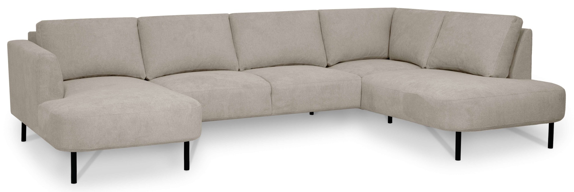 Places of Style Wohnlandschaft »Cesola«, in weichem Chenille-Stoff, Breite 327 cm, mit schwarzen Metallfüßen