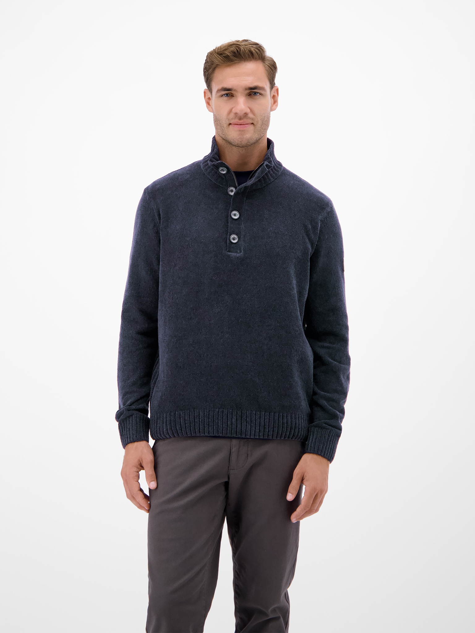 LERROS Strickpullover, Chenille-Pullover mit Troyer günstig online kaufen