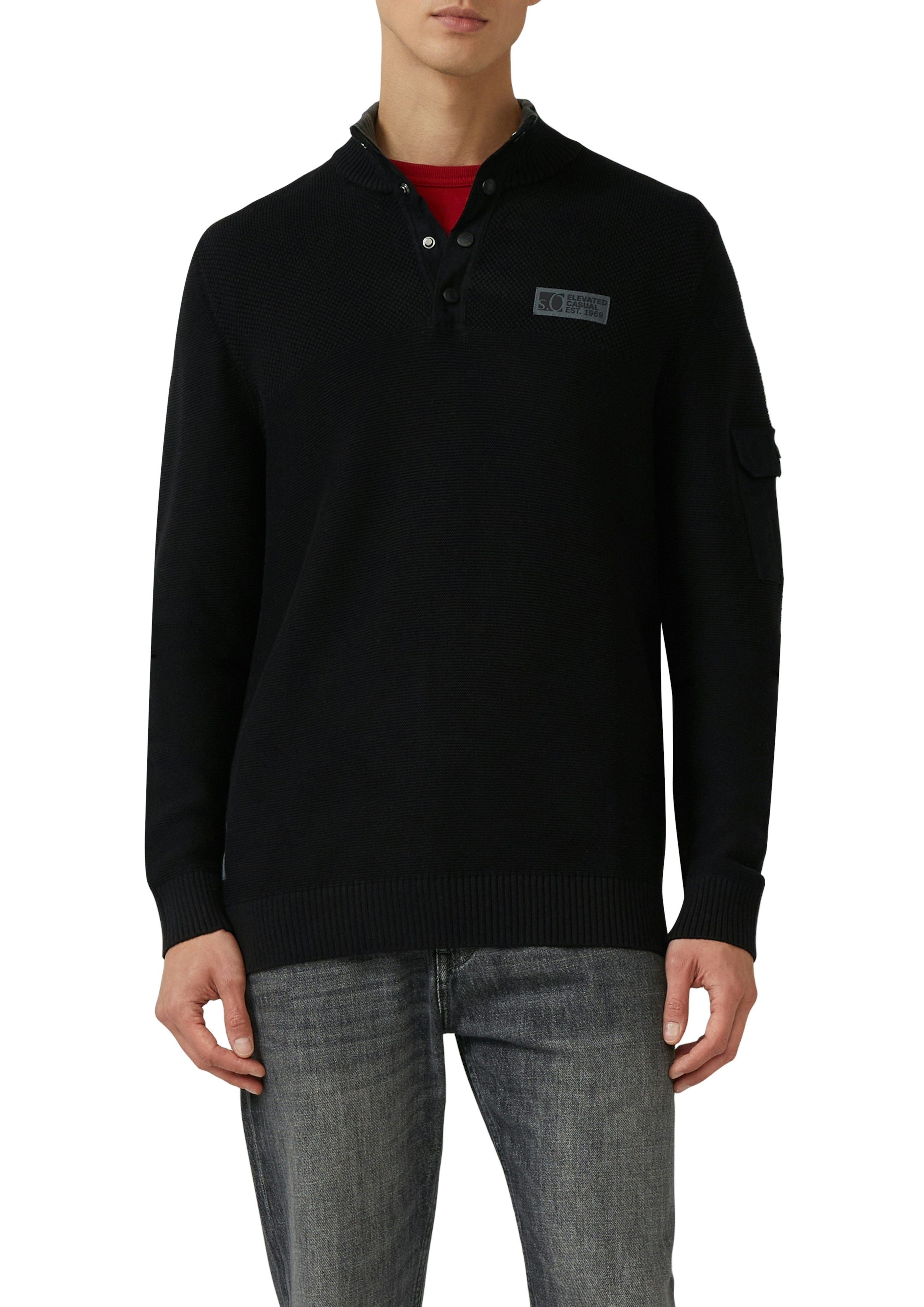 s.Oliver Strickpullover mit Logo Stickerei