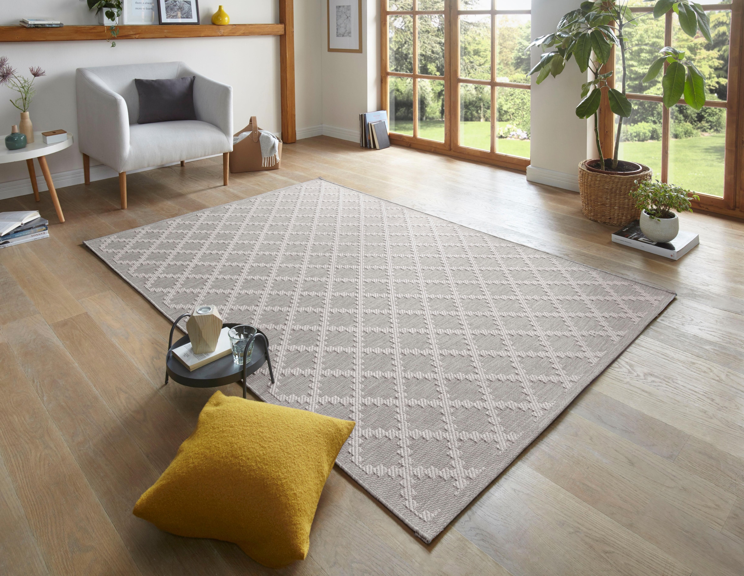 freundin Home Collection Teppich »Dawn«, rechteckig, 4 mm Höhe, In-& Outdoor, Teppich, Wetterfest, Balkon, Garten, Wohnzimmer, Modern