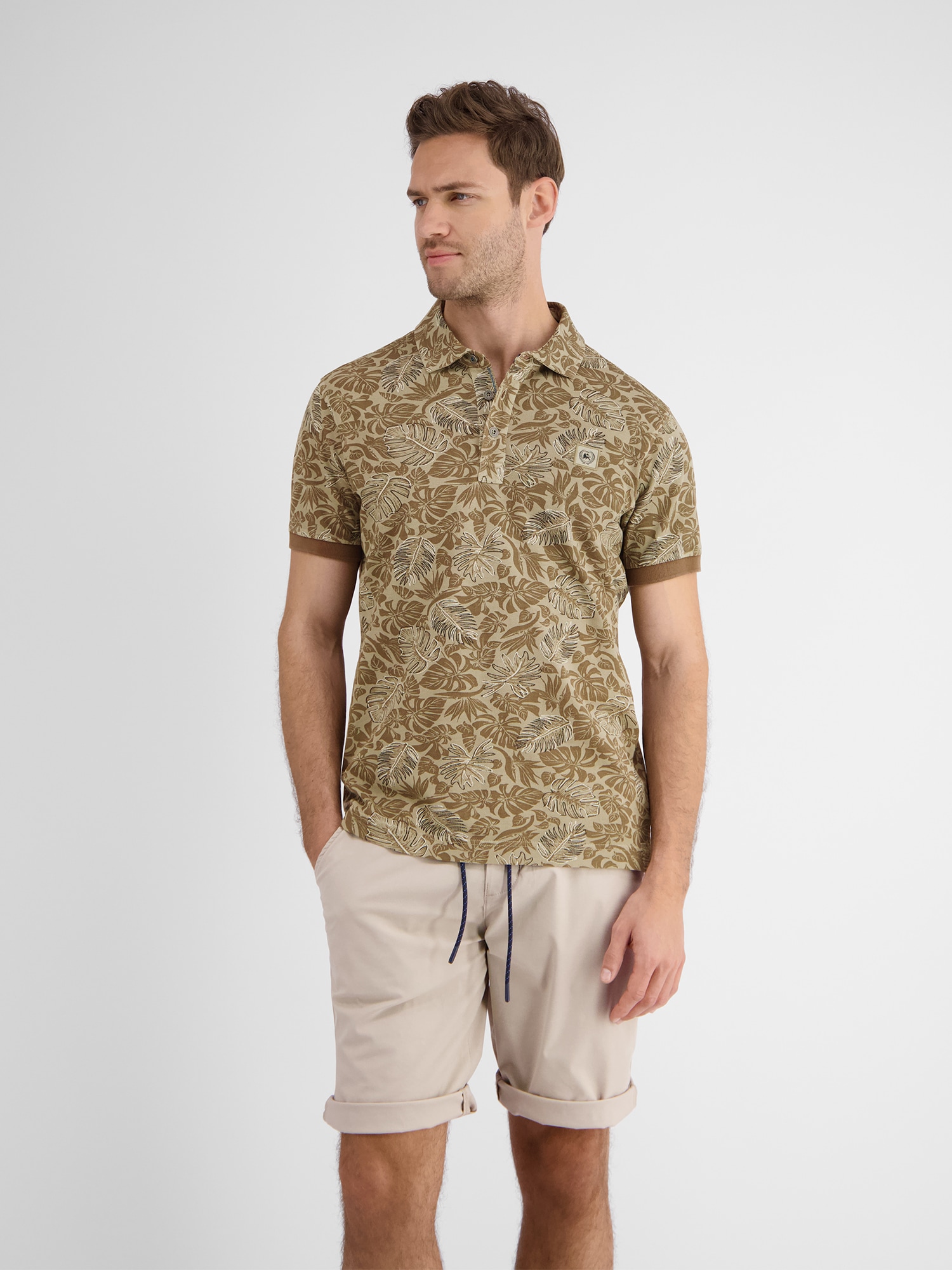 LERROS Poloshirt »LERROS Herren Poloshirt, floral bedruckt«