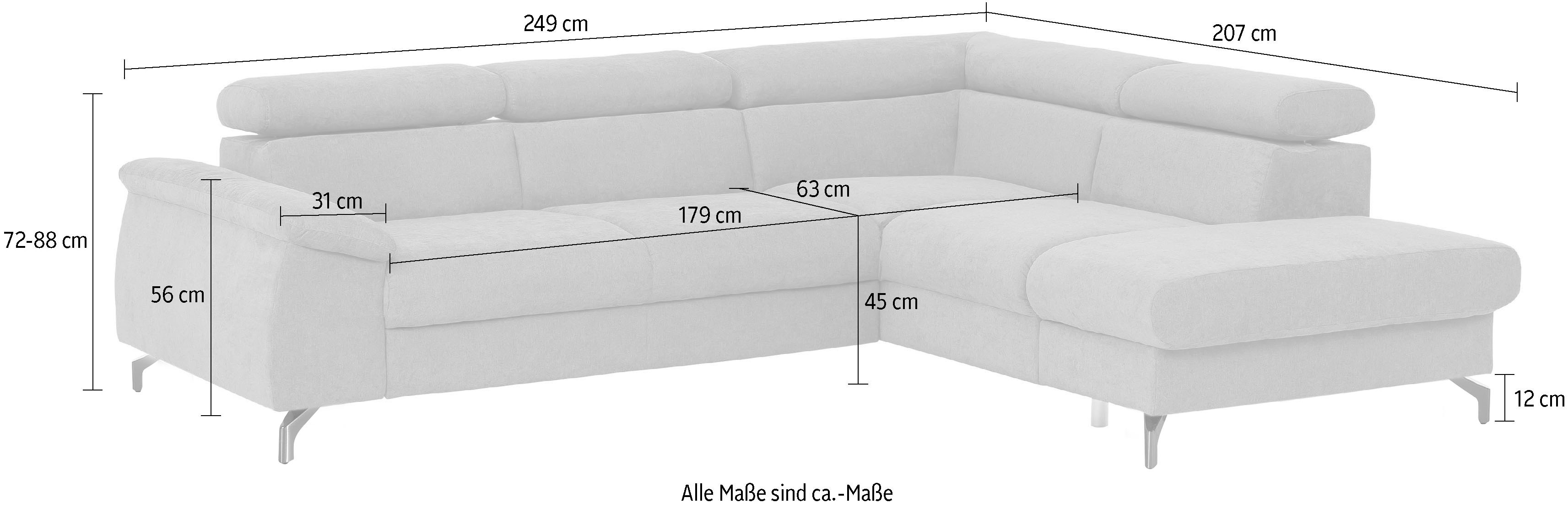 Thumbnail - COTTA Ecksofa "Komaris L-Form", mit Kopfteilverstellung, wahlweise mit Bettfunktion & Bettkasten