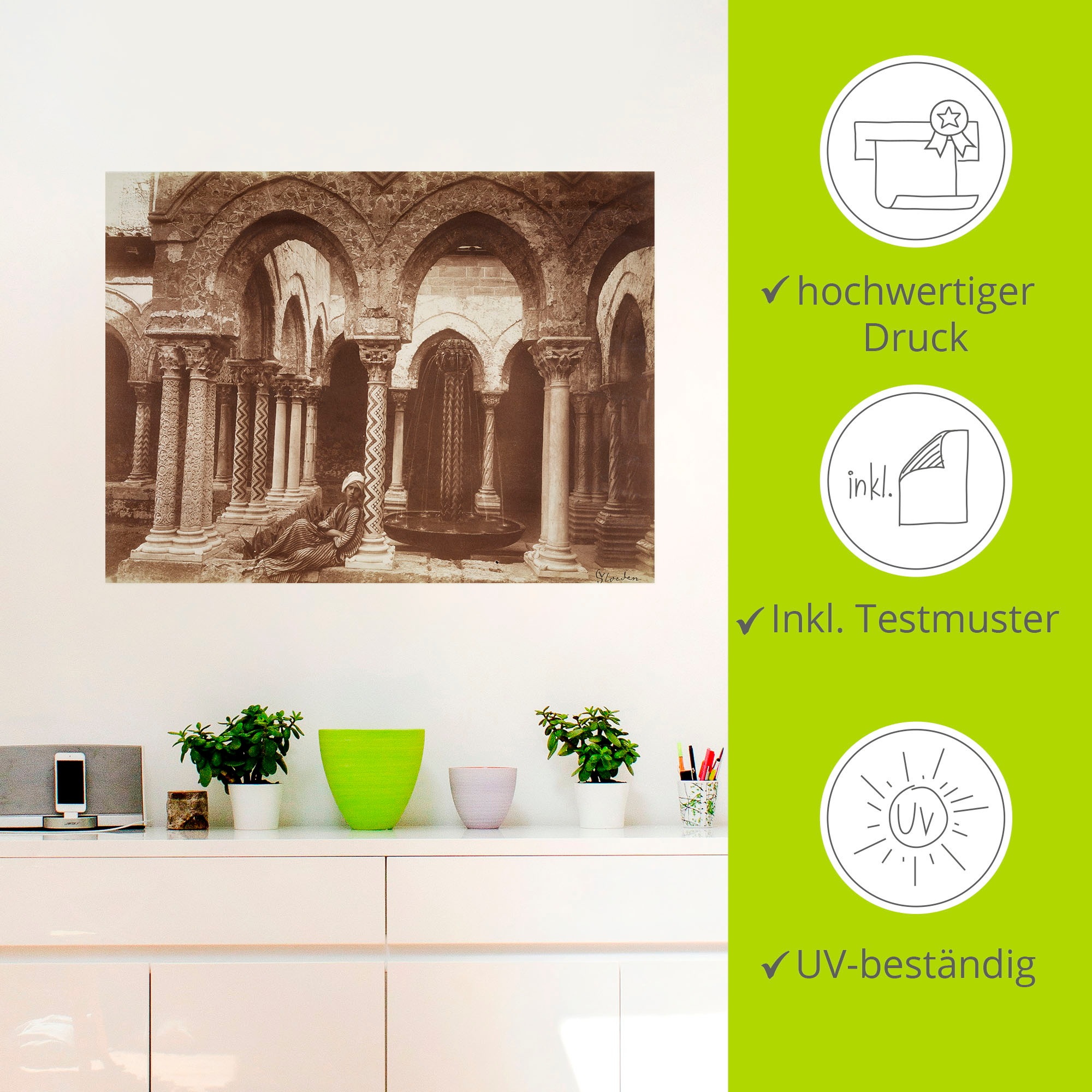 Artland Wandbild »Jüngling in arabischer Tracht«, Architektonische Elemente, (1 St.), als Leinwandbild, Poster, Wandaufkleber in verschied. Größen