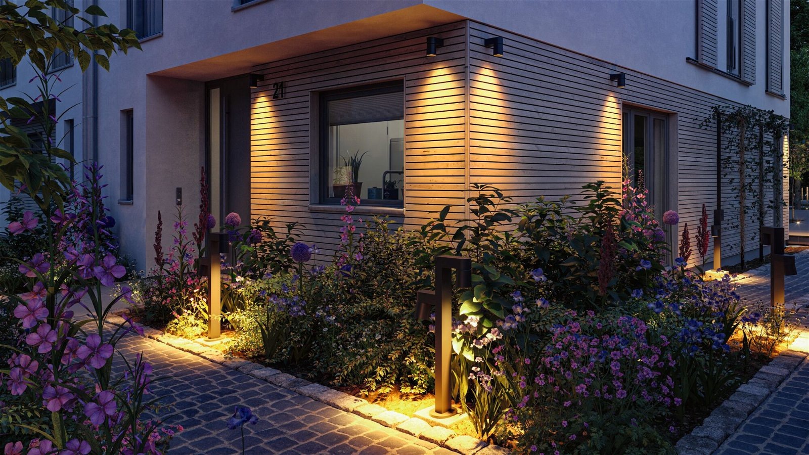 Paulmann LED Pollerleuchte »Kimu IP44 822mm 2200K 2x7,8W 720lm 230V 70° Anthrazit Aluminium«, 2 flammig, insektenfreundlich
