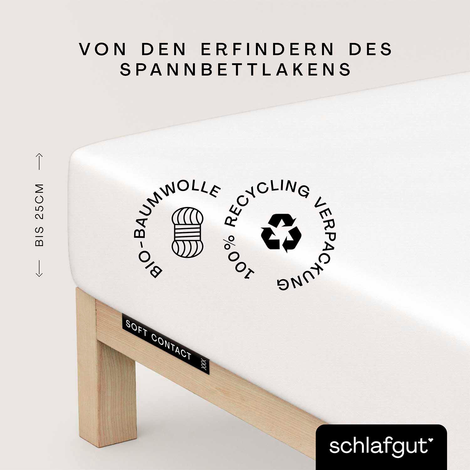 Schlafgut Spannbettlaken »Soft Contact«, 100% Bio Baumwolle