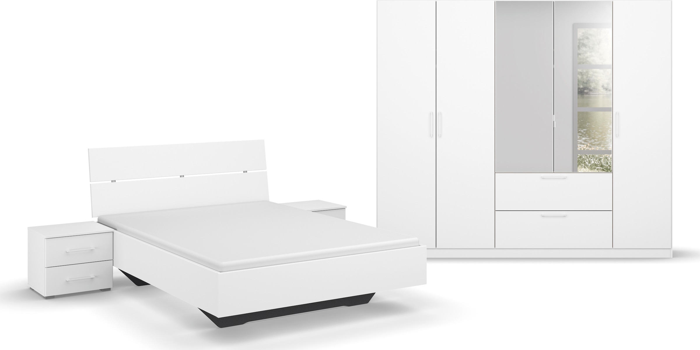 INOSIGN BY RAUCH Schlafzimmer-Set »Komplettschlafzimmer Schlafzimmer Challenger (Set 4-teilig)«, Schrank 2 Breiten, Bett 3 Breiten, 2 Nachttische MADE IN GERMANY