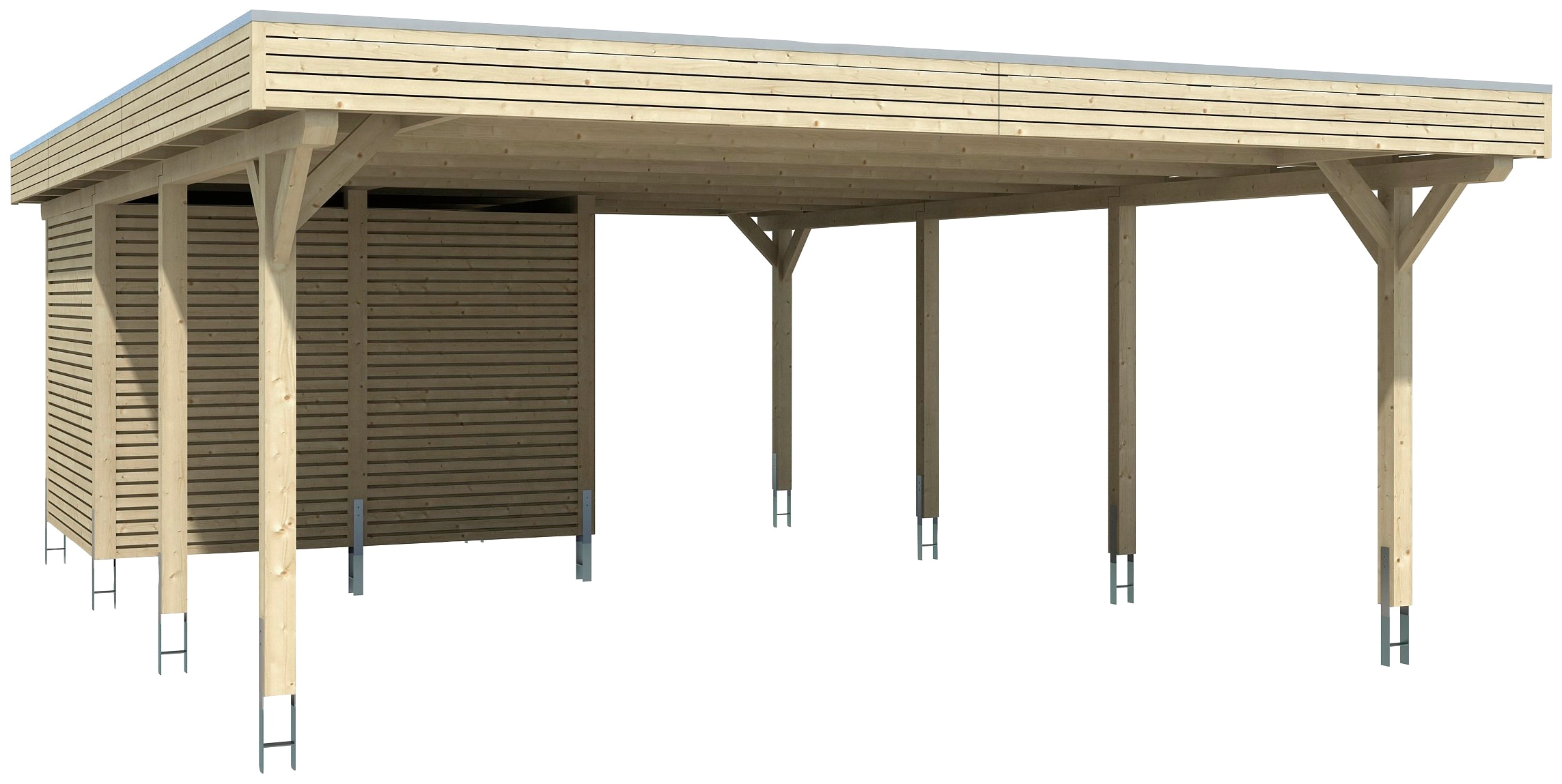 Skanholz Doppelcarport »Spessart« Leimholz 550 cm natur