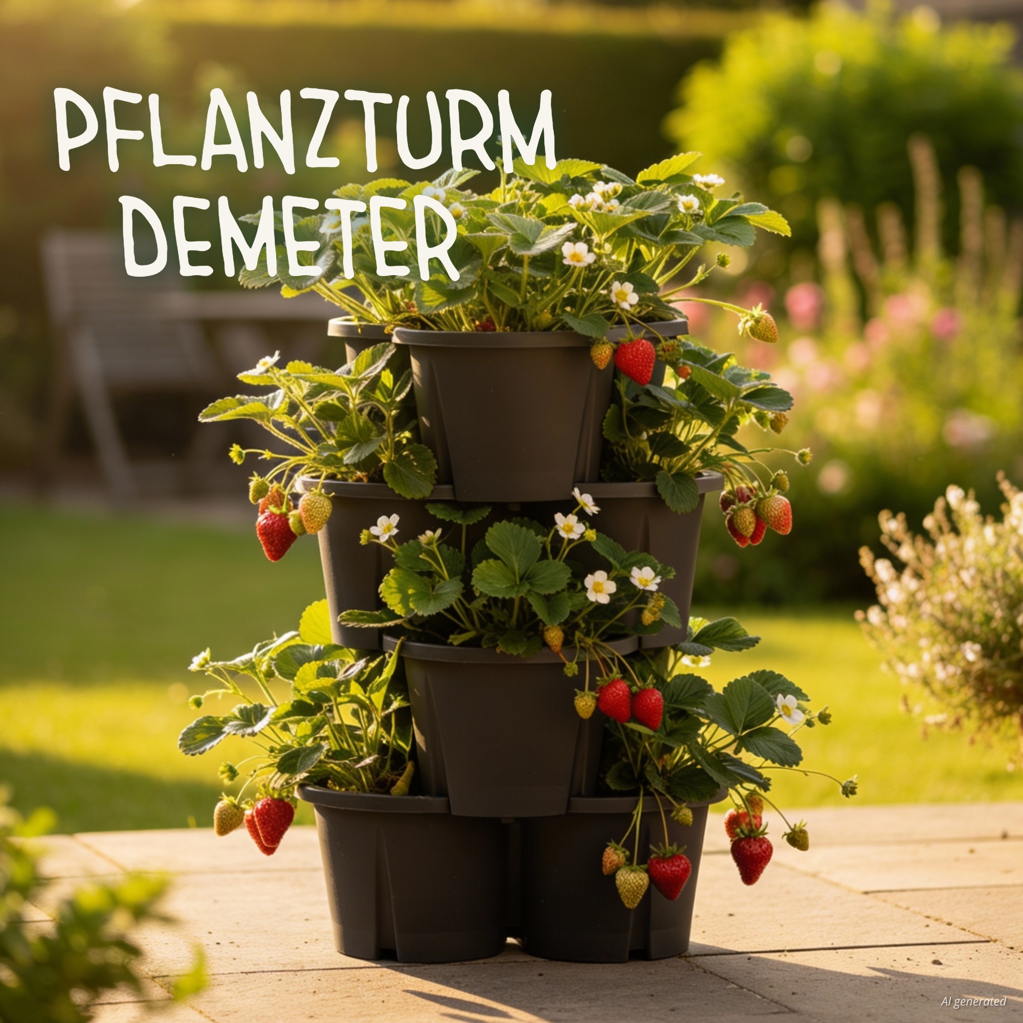 KHW Pflanzkübel »Pflanzturm Demeter« Vertikales Gärtnern auf kleinstem Raum, verschiedene Farben