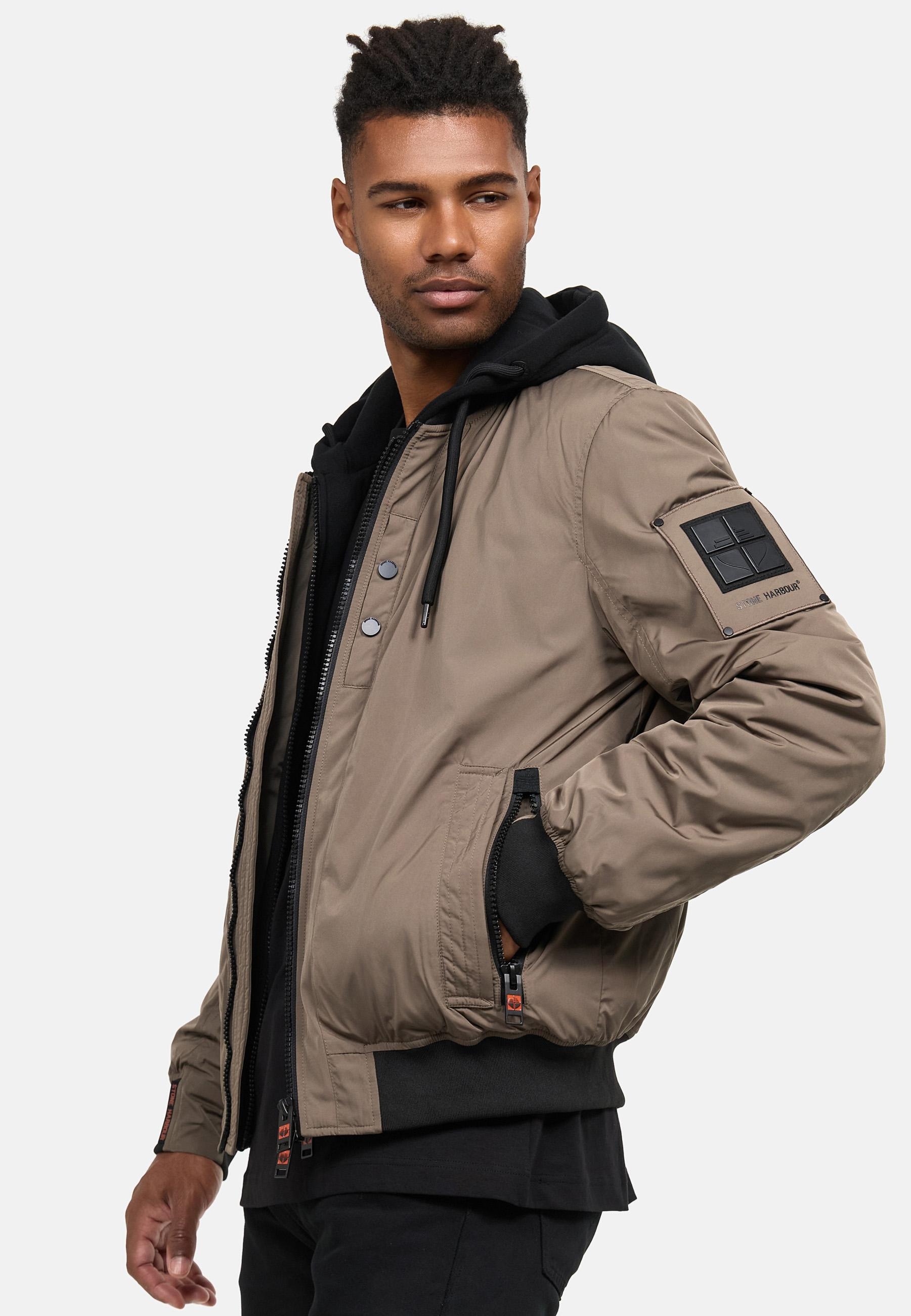Stone Harbour Bomberjacke »Hoobo«, mit Kapuze, Stylische Herren Fliegerjacke mit abnehmbarer Innenjacke
