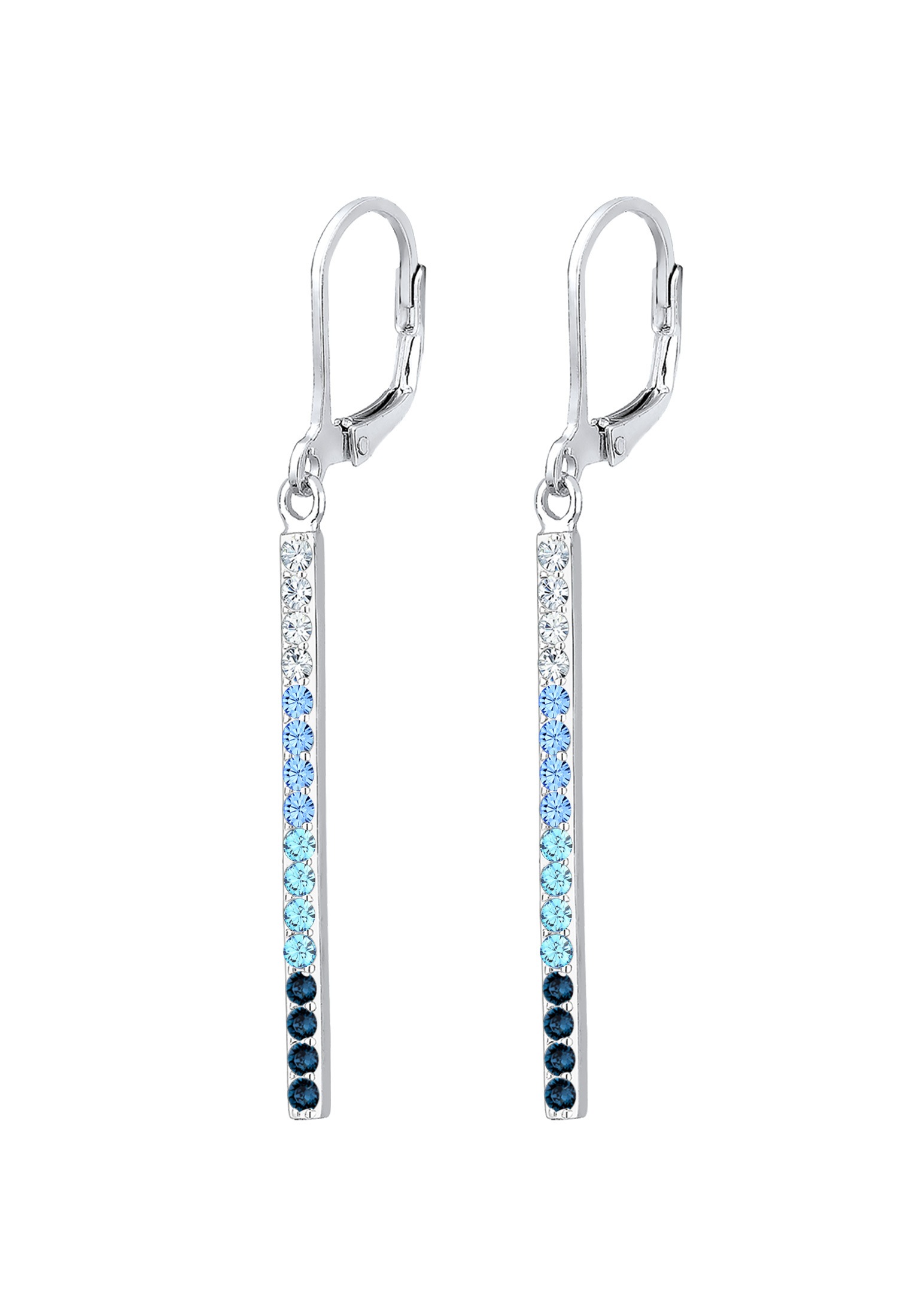 Paar Ohrhänger ELLI "Stab lang mit 925 Silber, mit Kristallen von Swarovski", blau, Ohrringe, Damen, onesize,mit Steinen, Silber 925 (Sterlingsilber) 2