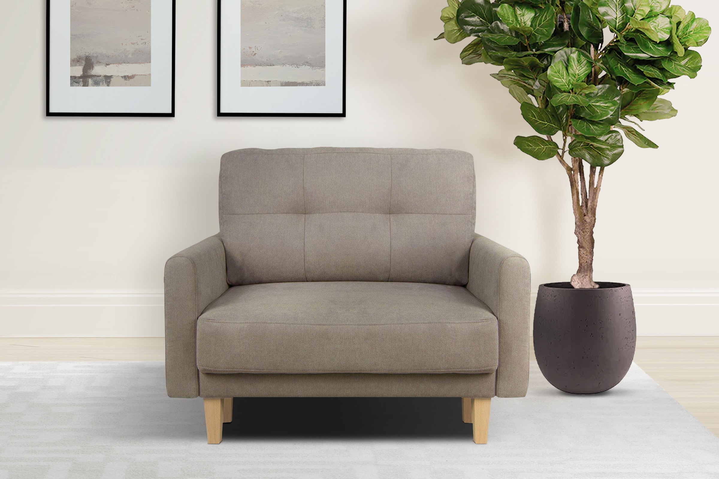 OTTO home Sessel "TRIPLO Relaxsessel mit Wellenunterfederung, Maße B/T/H: 95/100/89 cm" Polstersessel mit Steppung im Rückenkissen, hohe Qualität